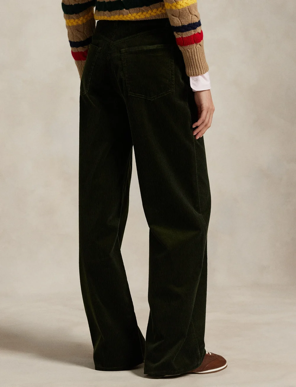 Polo Ralph Lauren - Cotton Corduroy Wide-Leg Pant - szerokie dżinsy - olive - 2