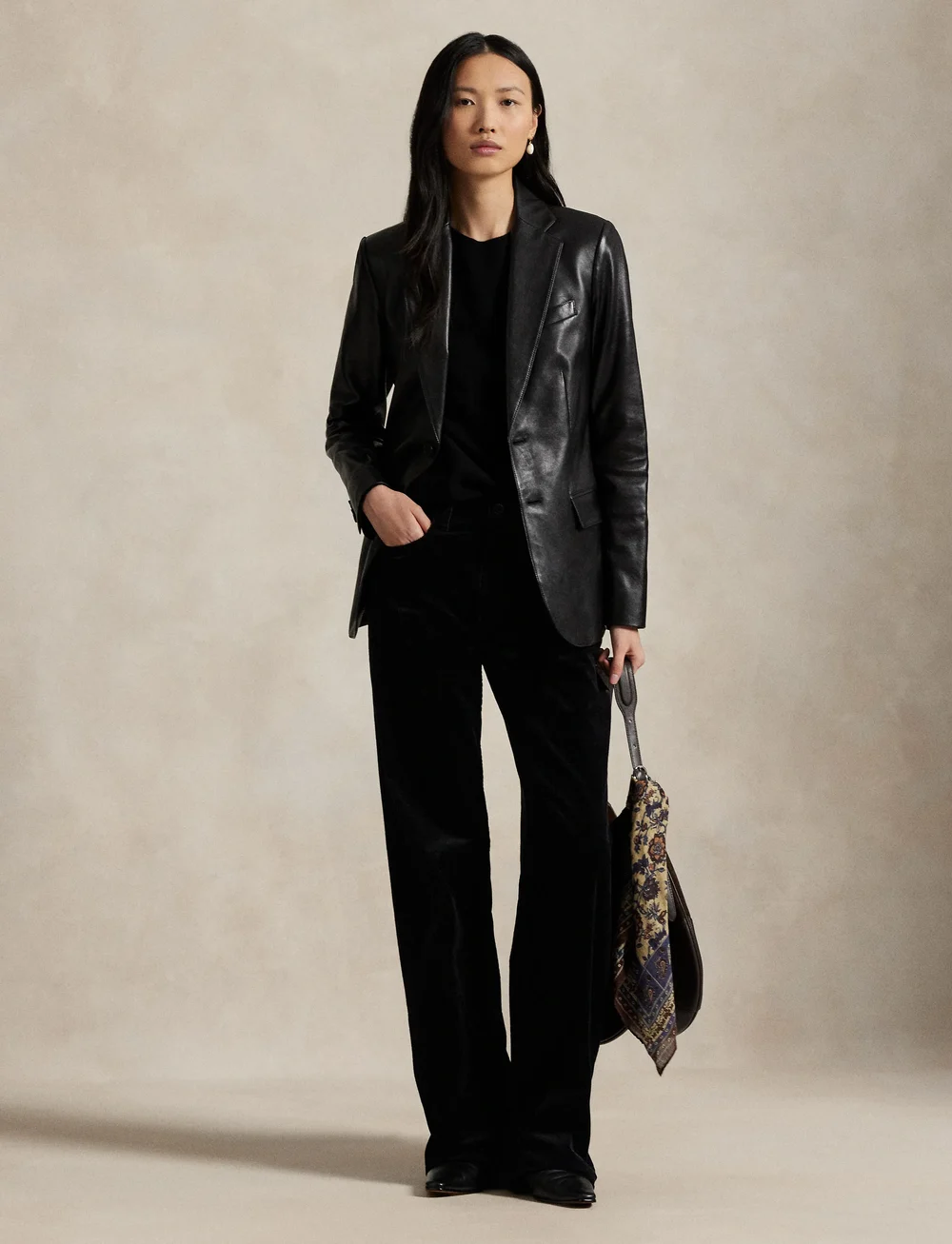 Polo Ralph Lauren - Cotton Corduroy Wide-Leg Pant - wide leg jeans - polo black - 3