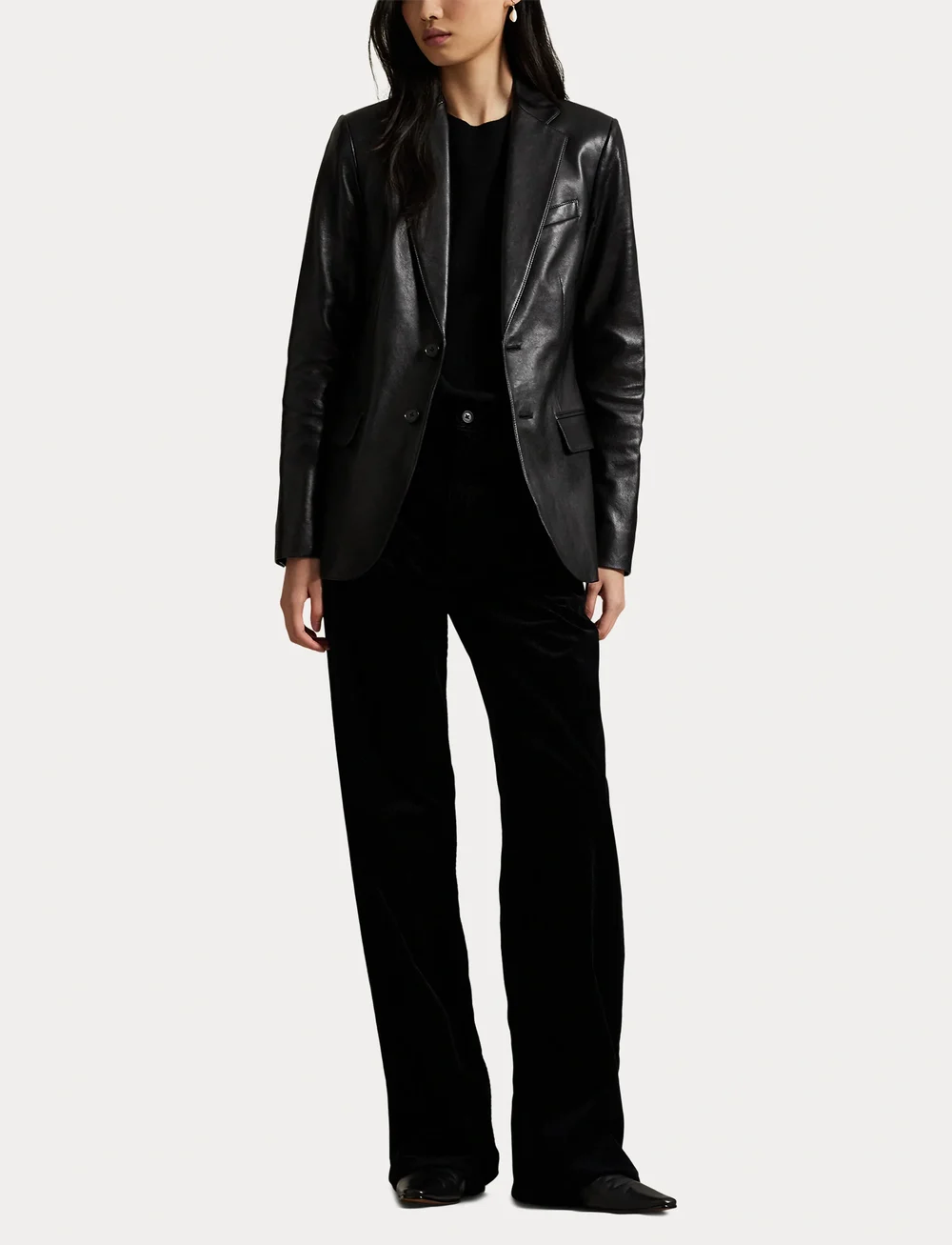 Polo Ralph Lauren - Cotton Corduroy Wide-Leg Pant - wide leg jeans - polo black - 4