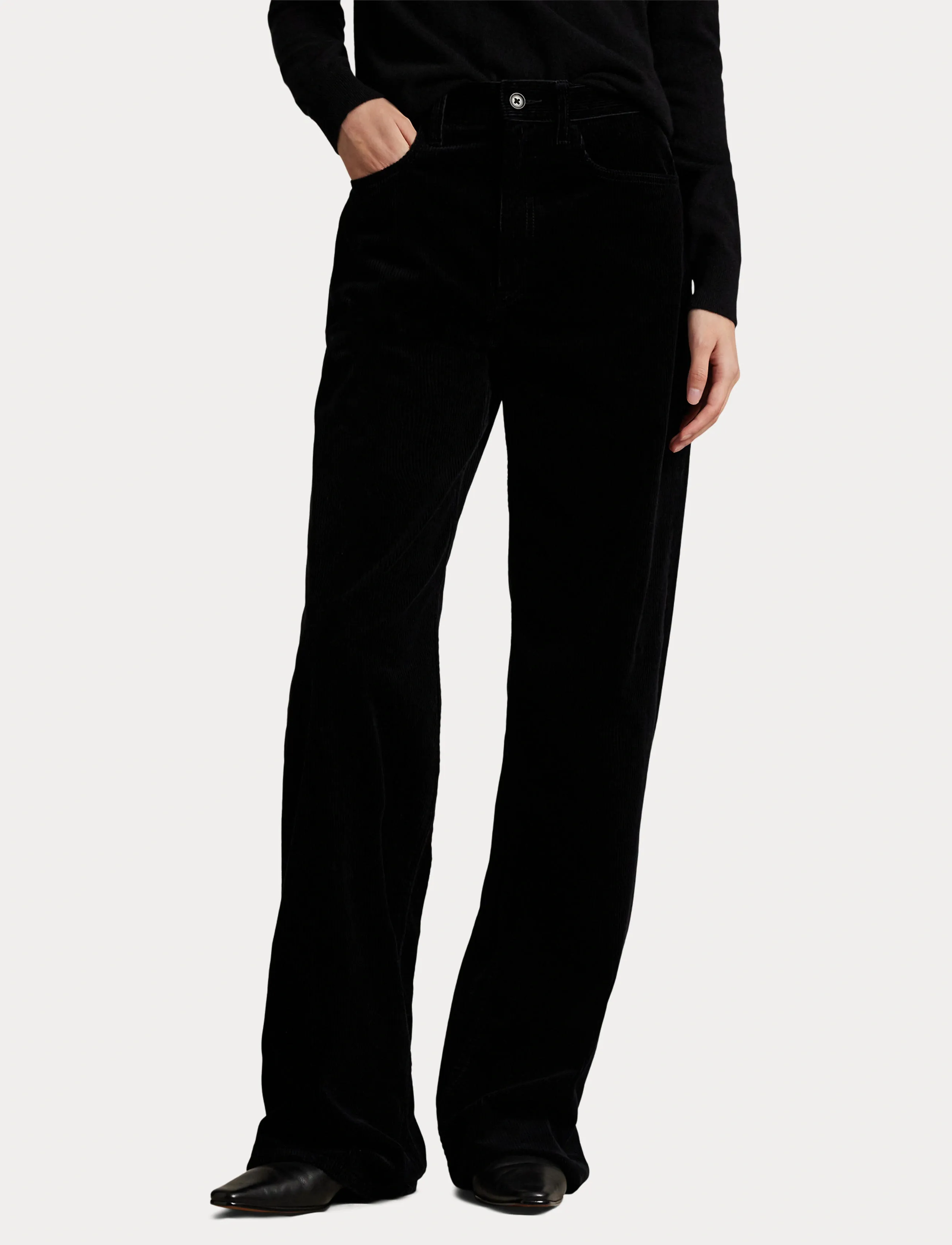 Polo Ralph Lauren - Cotton Corduroy Wide-Leg Pant - pantalons larges - polo black - 5