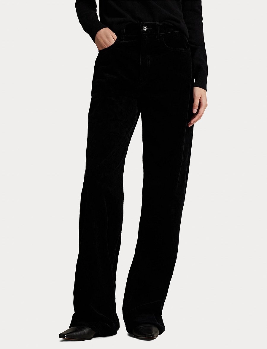 Polo Ralph Lauren - Cotton Corduroy Wide-Leg Pant - pantalons larges - polo black - 5