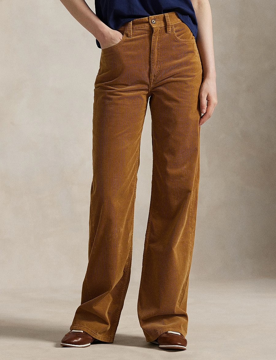 Polo Ralph Lauren - Cotton Corduroy Wide-Leg Pant - brede jeans - tan - 0