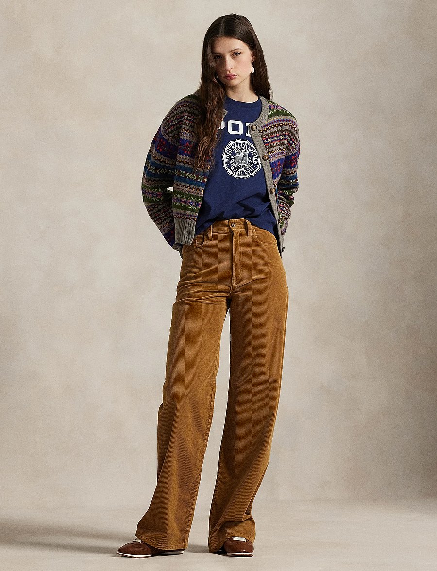 Polo Ralph Lauren - Cotton Corduroy Wide-Leg Pant - brede jeans - tan - 3