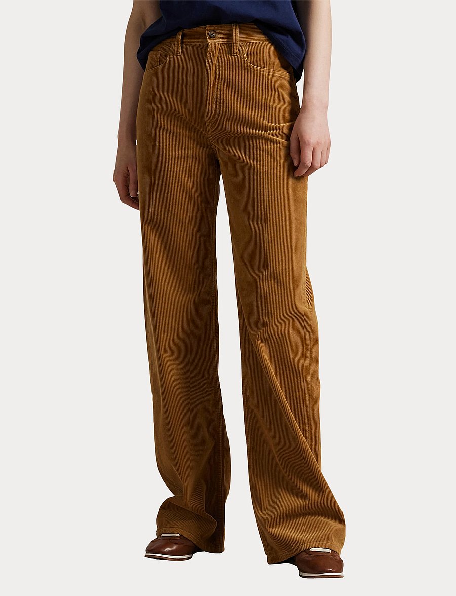 Polo Ralph Lauren - Cotton Corduroy Wide-Leg Pant - brede jeans - tan - 5