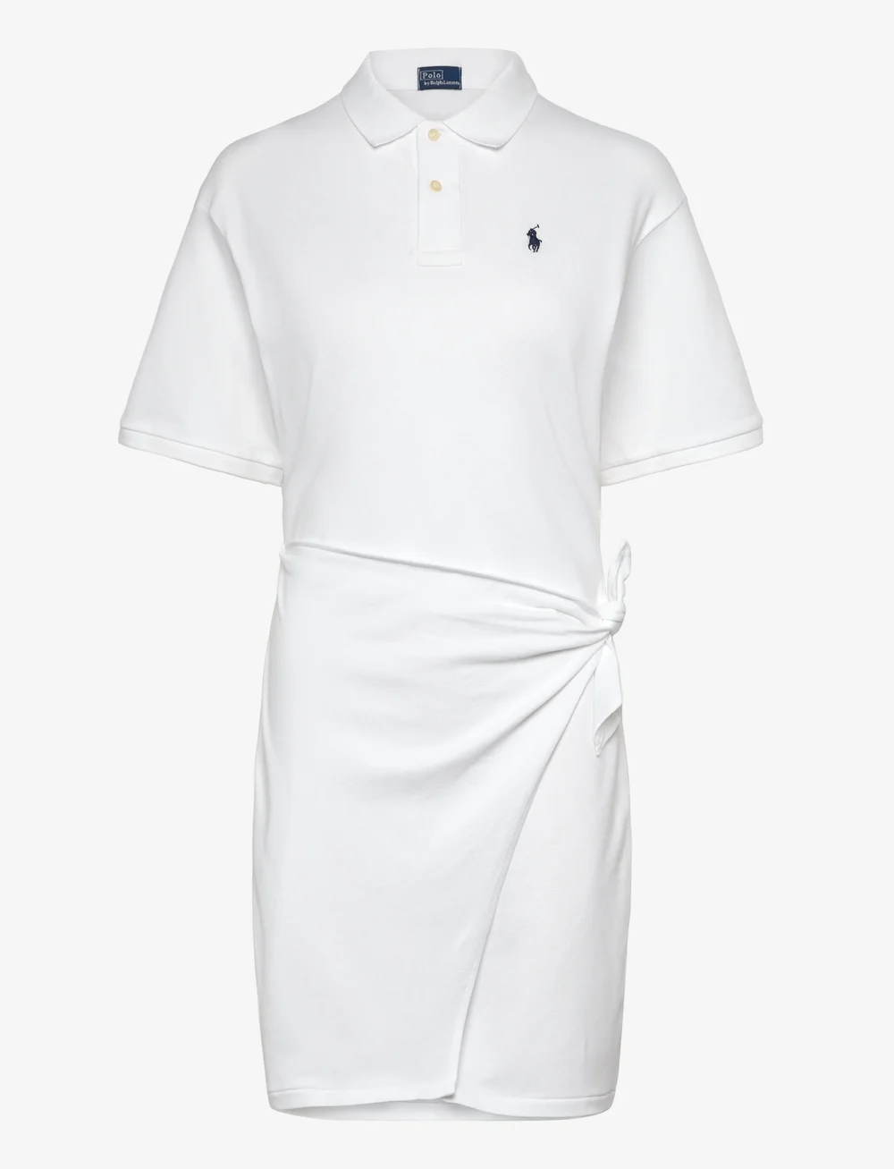 Polo Ralph Lauren - 30/1S STRETCH MESH-KNT-DRESSES - sukienki koszulowe - white - 0