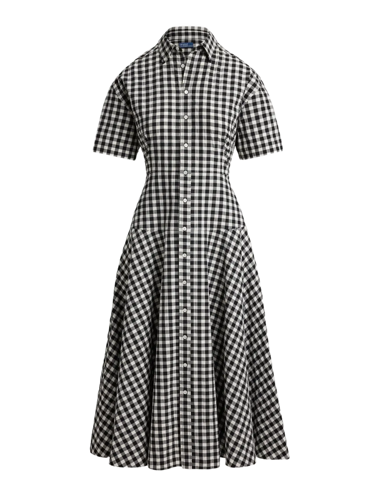 Polo Ralph Lauren Gingham Paneled Shirtdress - Klær - 1945 BLACK WHITE / black