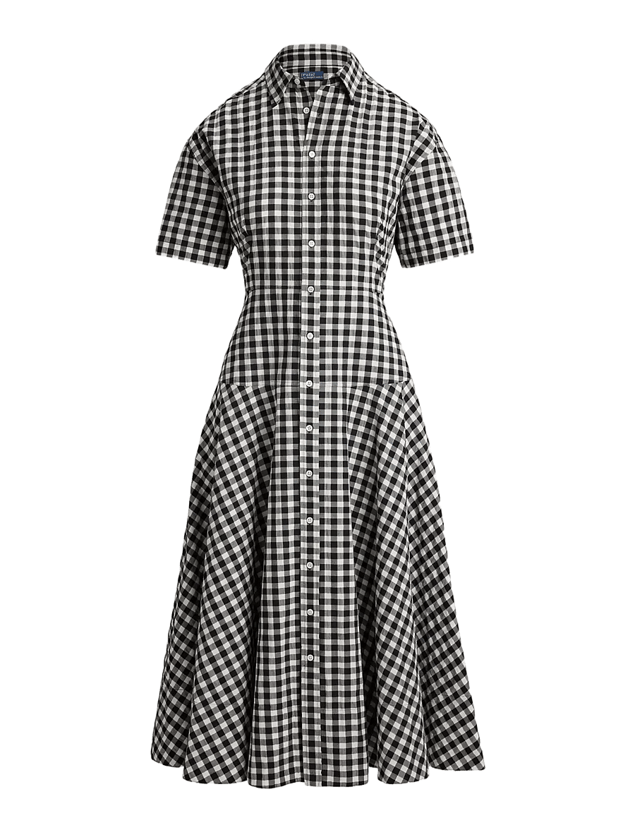 Polo Ralph Lauren - Gingham Paneled Shirtdress - robes chemises - 1945 black white - 1