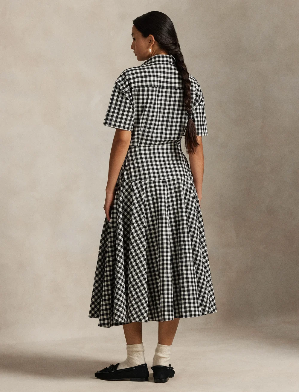 Polo Ralph Lauren - Gingham Paneled Shirtdress - robes chemises - 1945 black white - 2