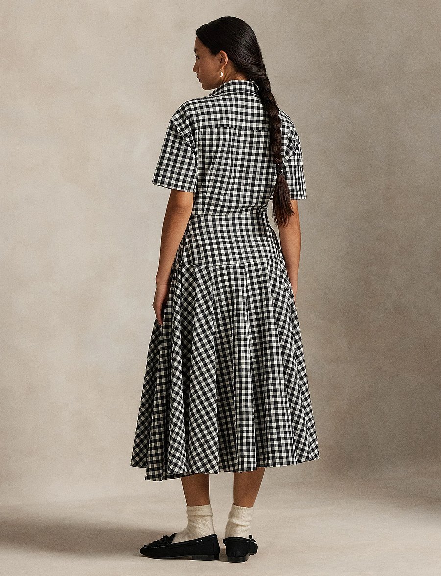 Polo Ralph Lauren - Gingham Paneled Shirtdress - robes chemises - 1945 black white - 2