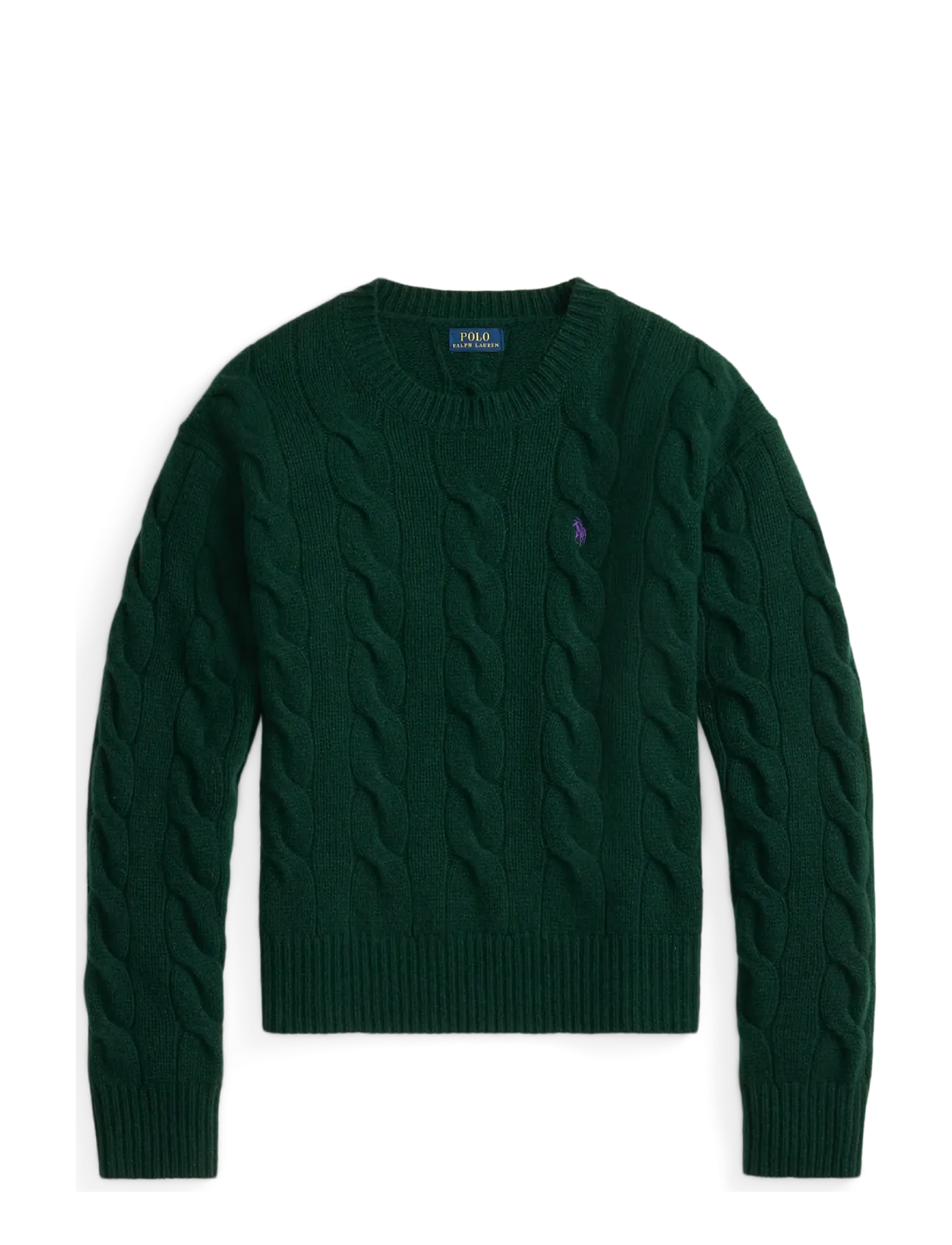 Polo Ralph Lauren Cable-Knit Wool-Cashmere Sweater - Kashmir - COLLEGE GREEN / green