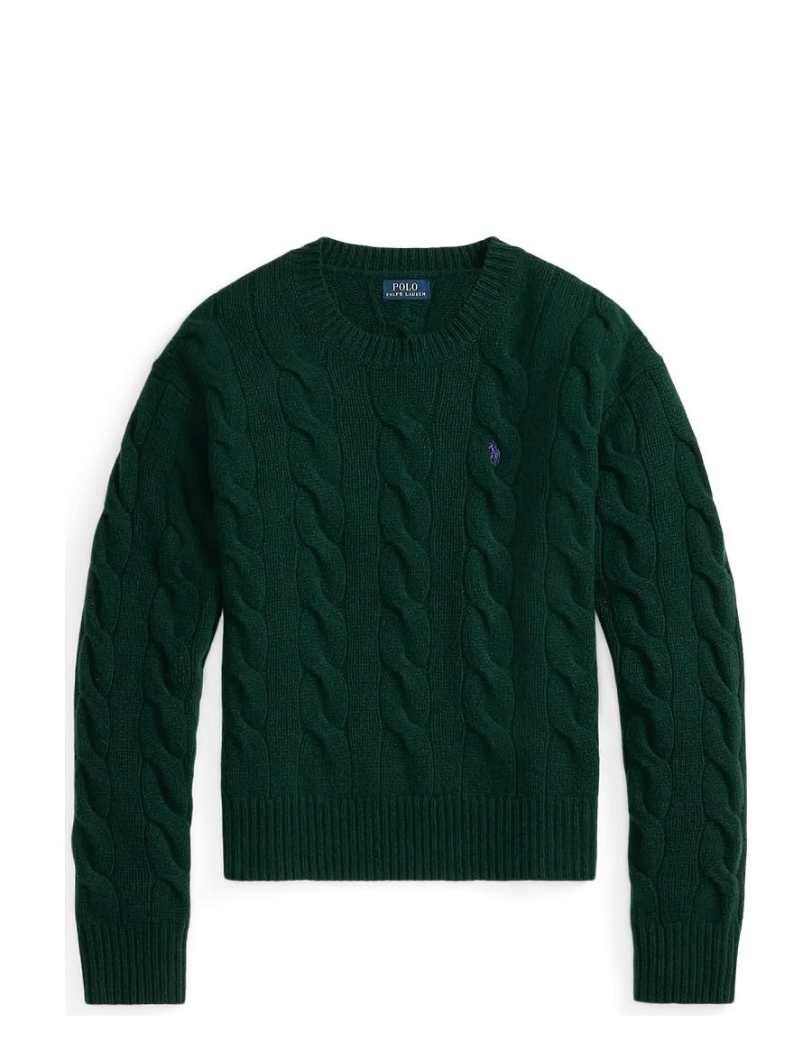 Polo Ralph Lauren - Cable-Knit Wool-Cashmere Sweater - kashmir - college green - 0