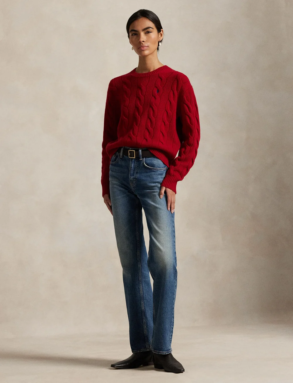 Polo Ralph Lauren - Cable-Knit Wool-Cashmere Sweater - pullover - fireside red - 0