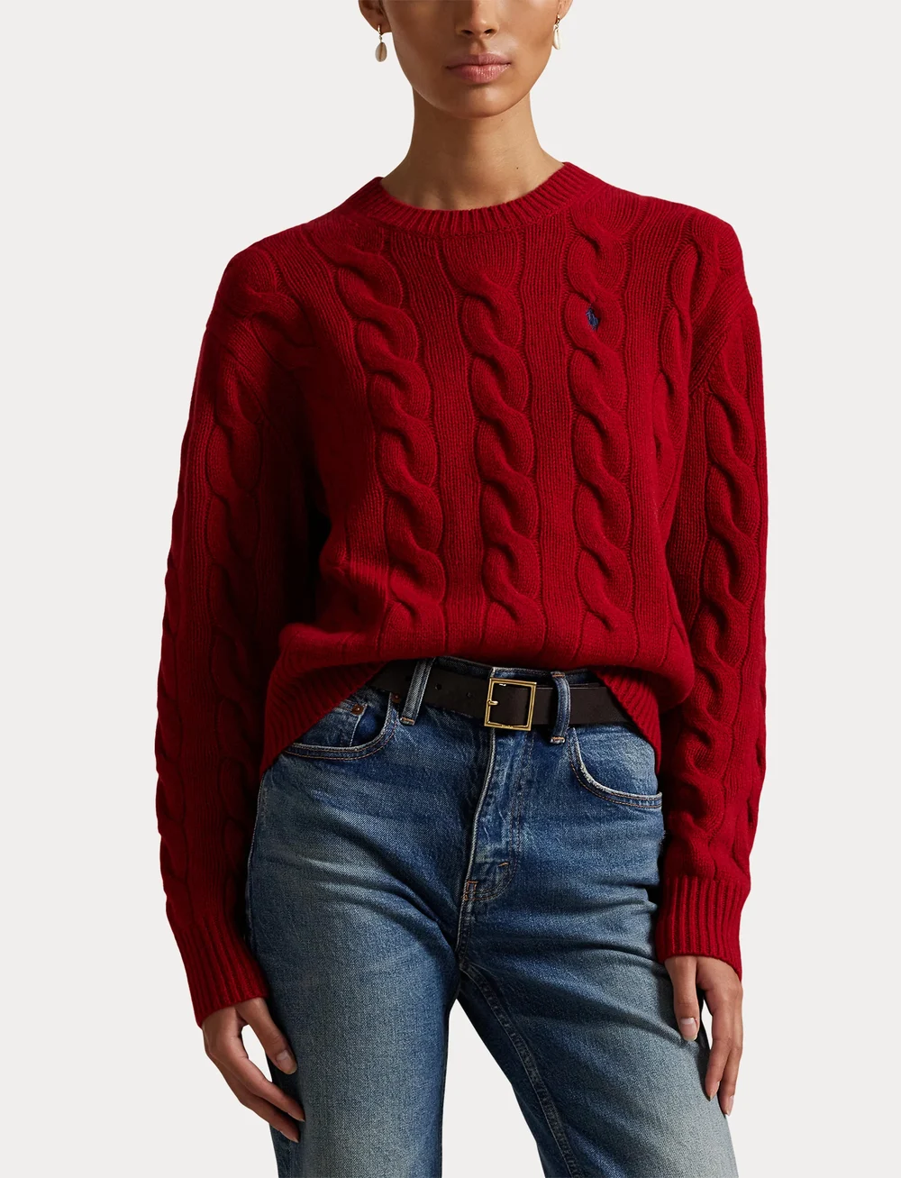 Polo Ralph Lauren - Cable-Knit Wool-Cashmere Sweater - pullover - fireside red - 5