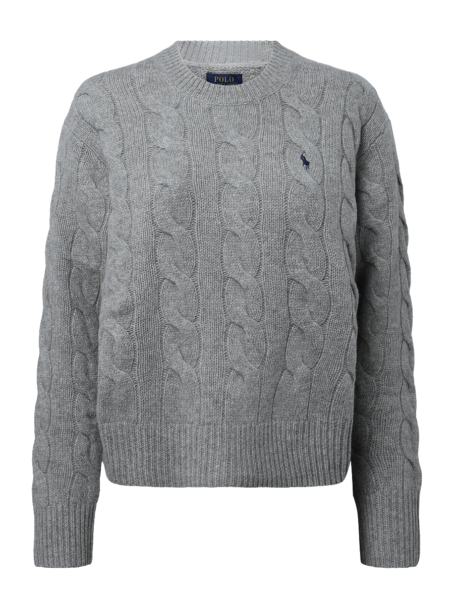 Polo Ralph Lauren - Cable-Knit Wool-Cashmere Sweater - kaschmir - light vintage hea - 0