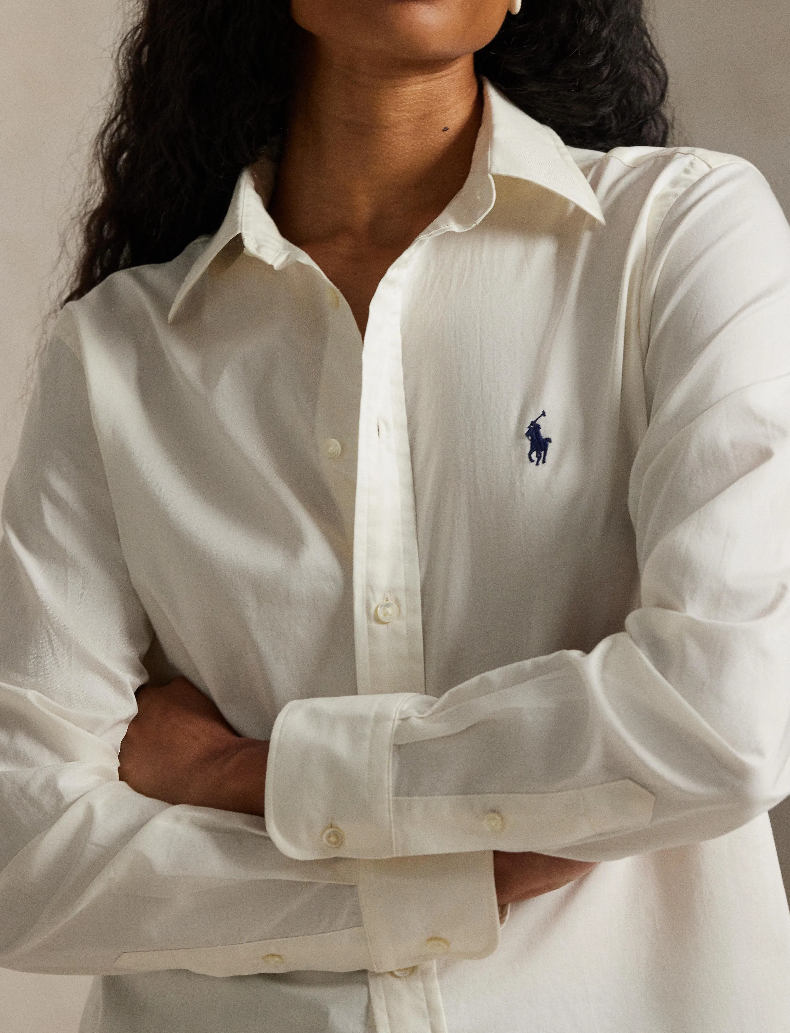 Polo Ralph Lauren - Classic Fit Cotton Twill Shirt - teksasärgid - antique cream - 4