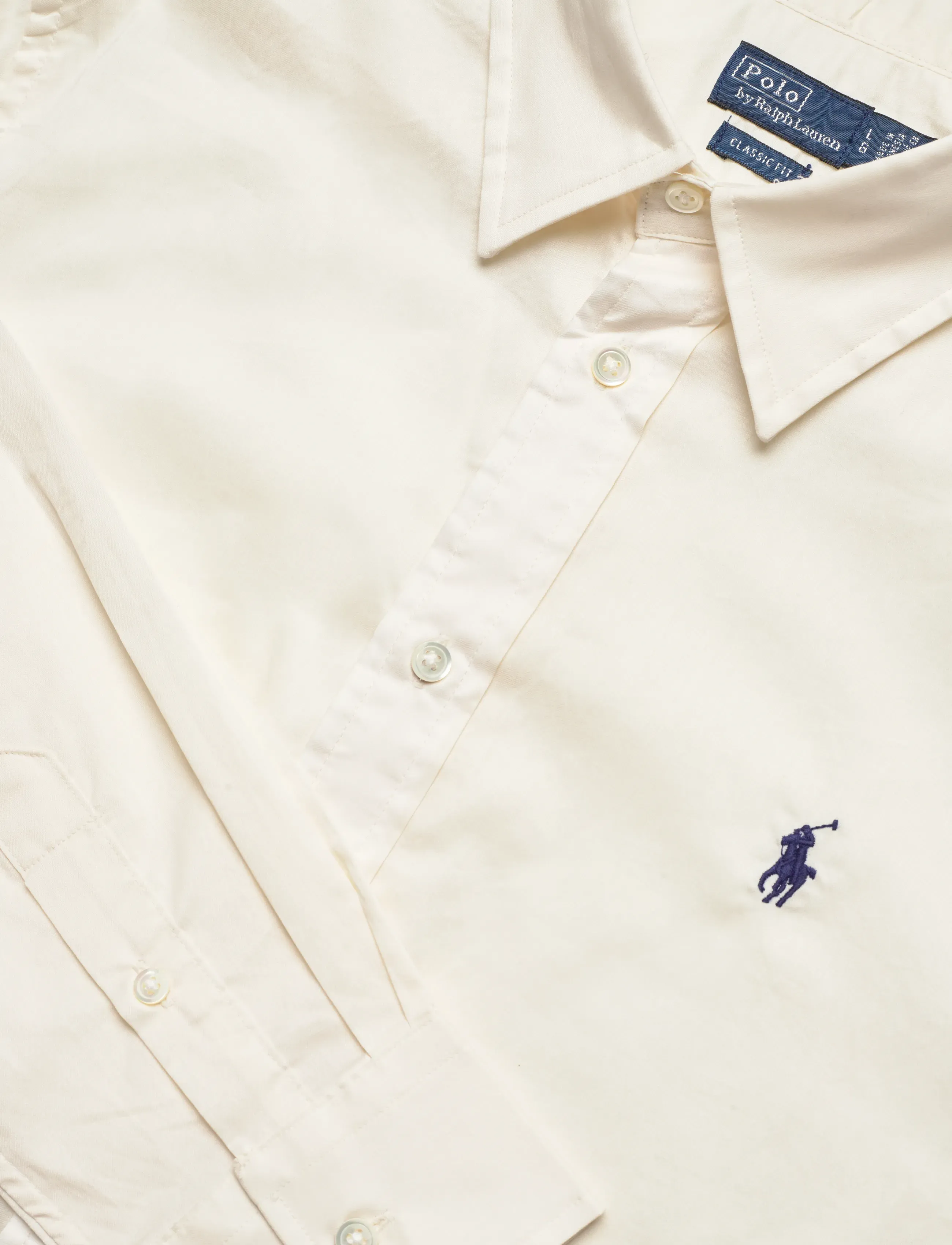 Polo Ralph Lauren - Classic Fit Cotton Twill Shirt - teksasärgid - antique cream - 5