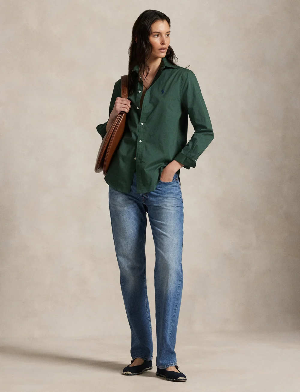 Polo Ralph Lauren - Classic Fit Cotton Twill Shirt - denimskjorter - dark green - 0