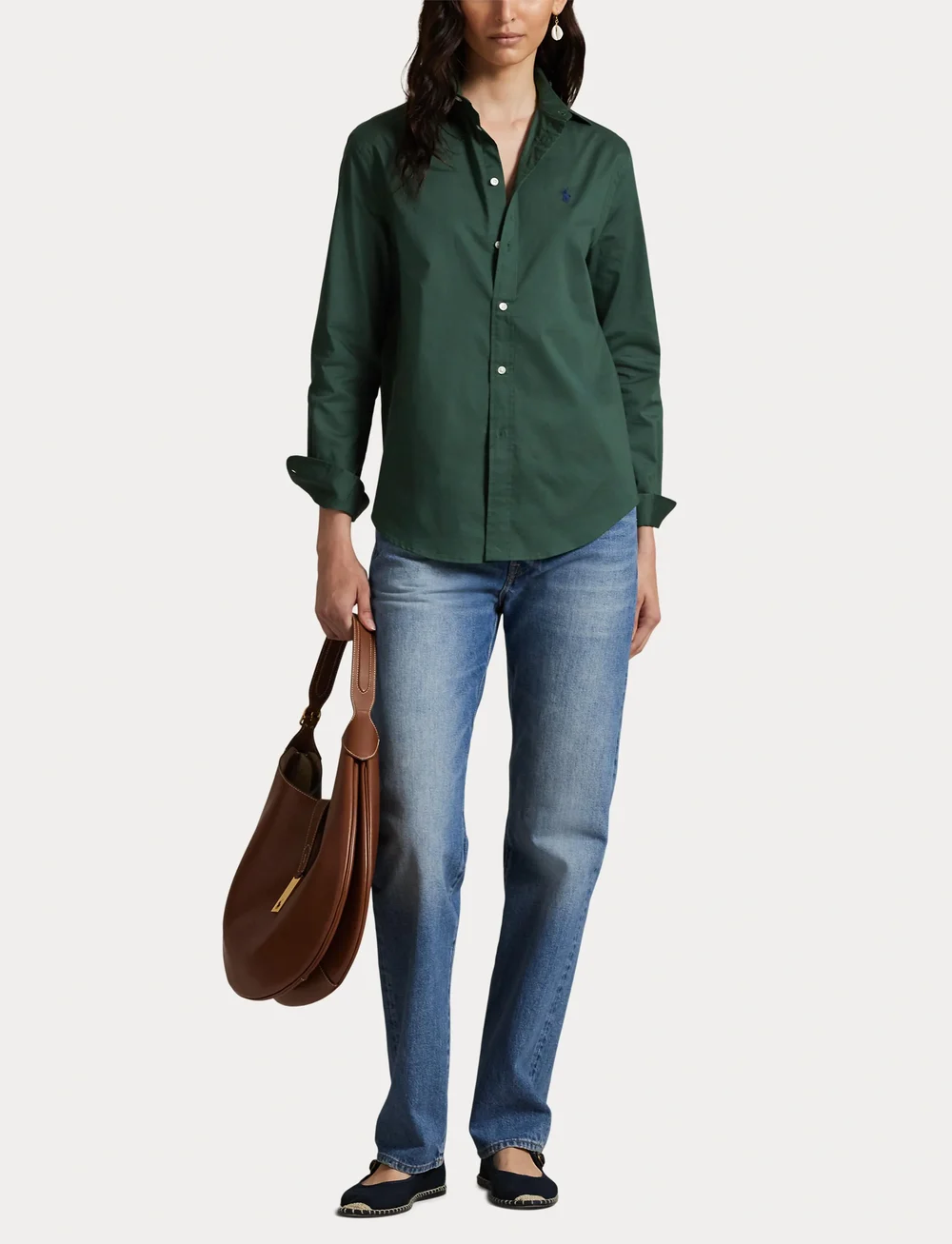 Polo Ralph Lauren - Classic Fit Cotton Twill Shirt - denimskjorter - dark green - 4