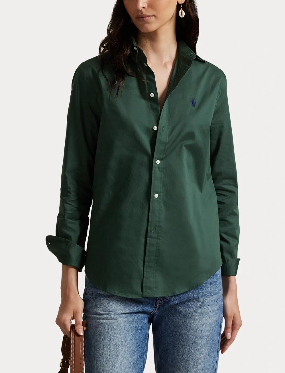Polo Ralph Lauren - Classic Fit Cotton Twill Shirt - denimskjorter - dark green - 5