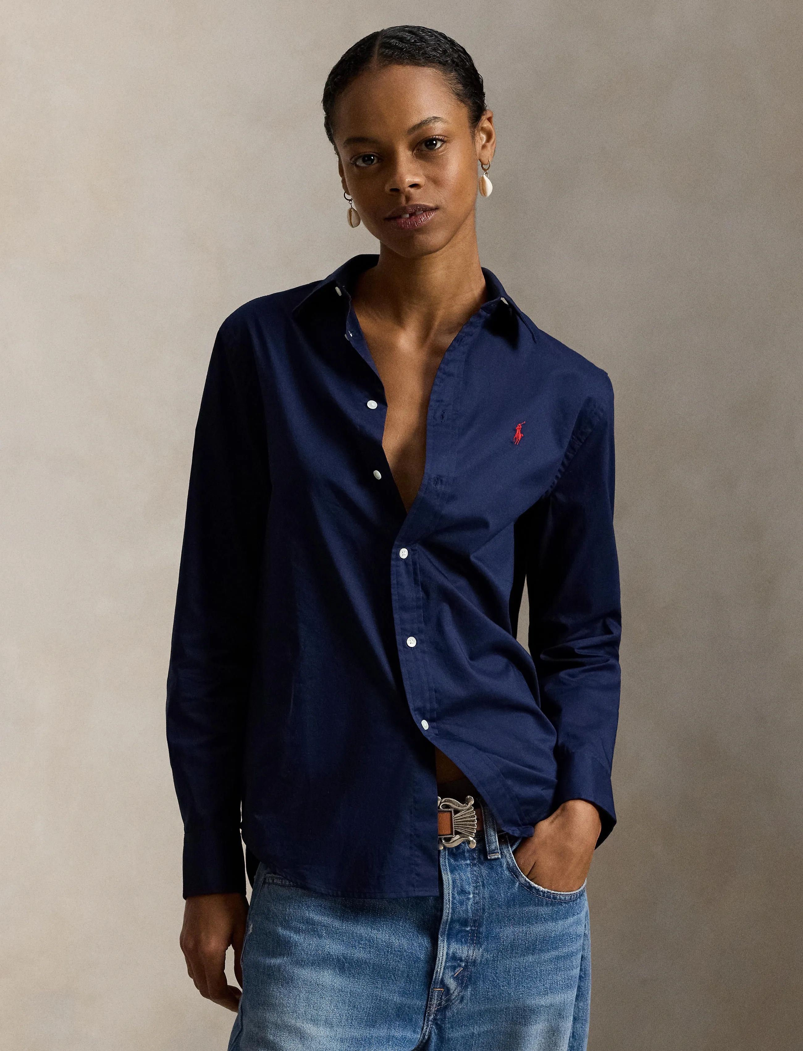 Polo Ralph Lauren Classic Fit Cotton Twill Shirt - Shirts - REFINED NAVY / navy