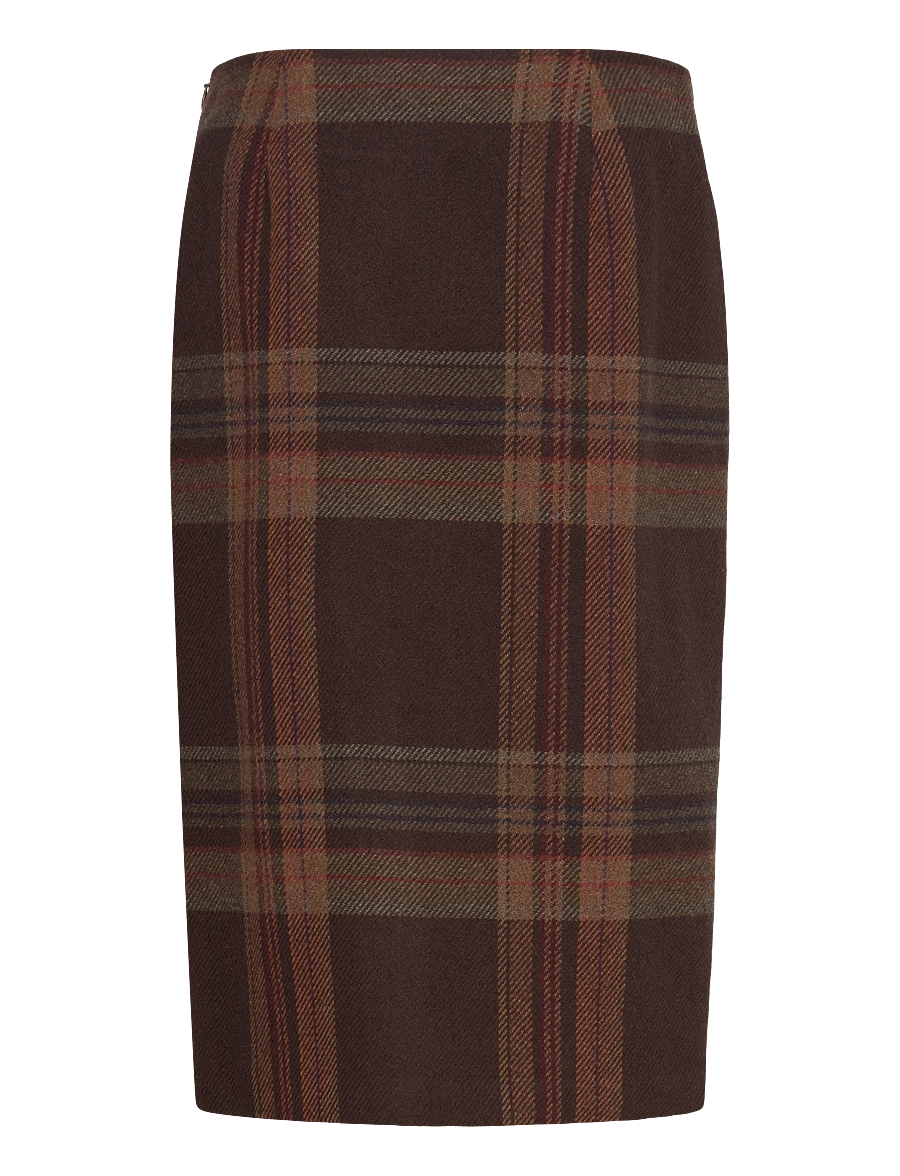 Polo Ralph Lauren - Plaid Tweed Wrap Skirt - jupes portefeuille - 1926 brown plaid - 1