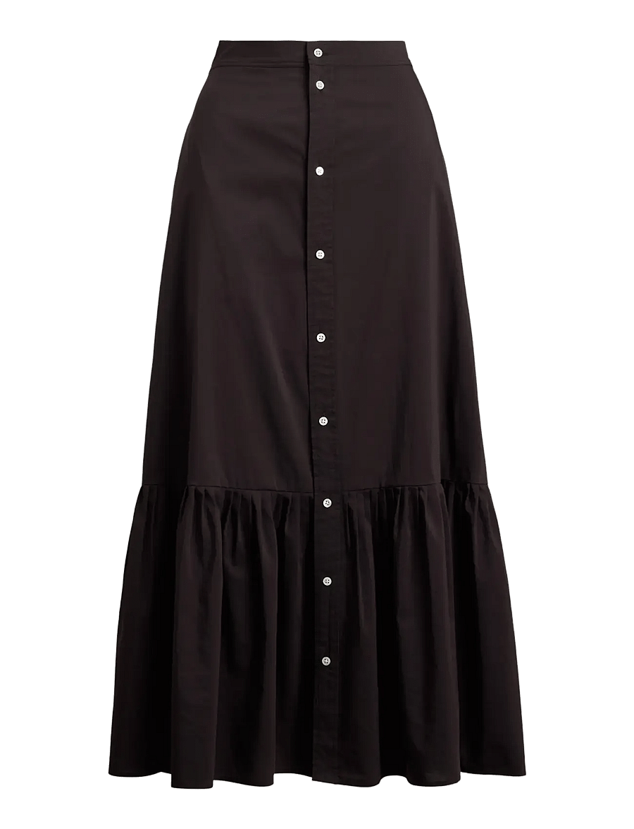 Polo Ralph Lauren - Cotton-Silk A-Line Skirt - jupes midi - squire brown x - 1
