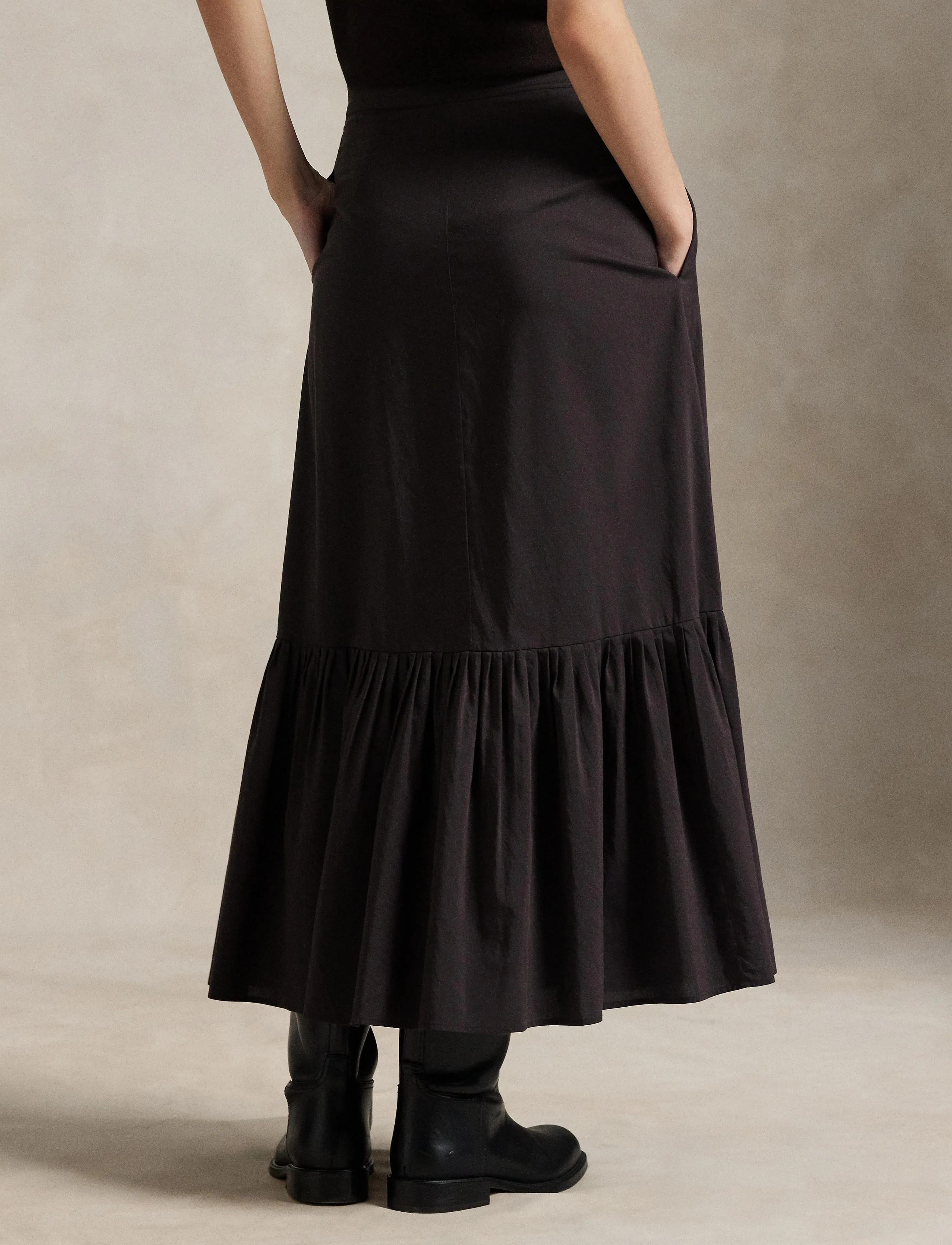 Polo Ralph Lauren - Cotton-Silk A-Line Skirt - jupes midi - squire brown x - 2