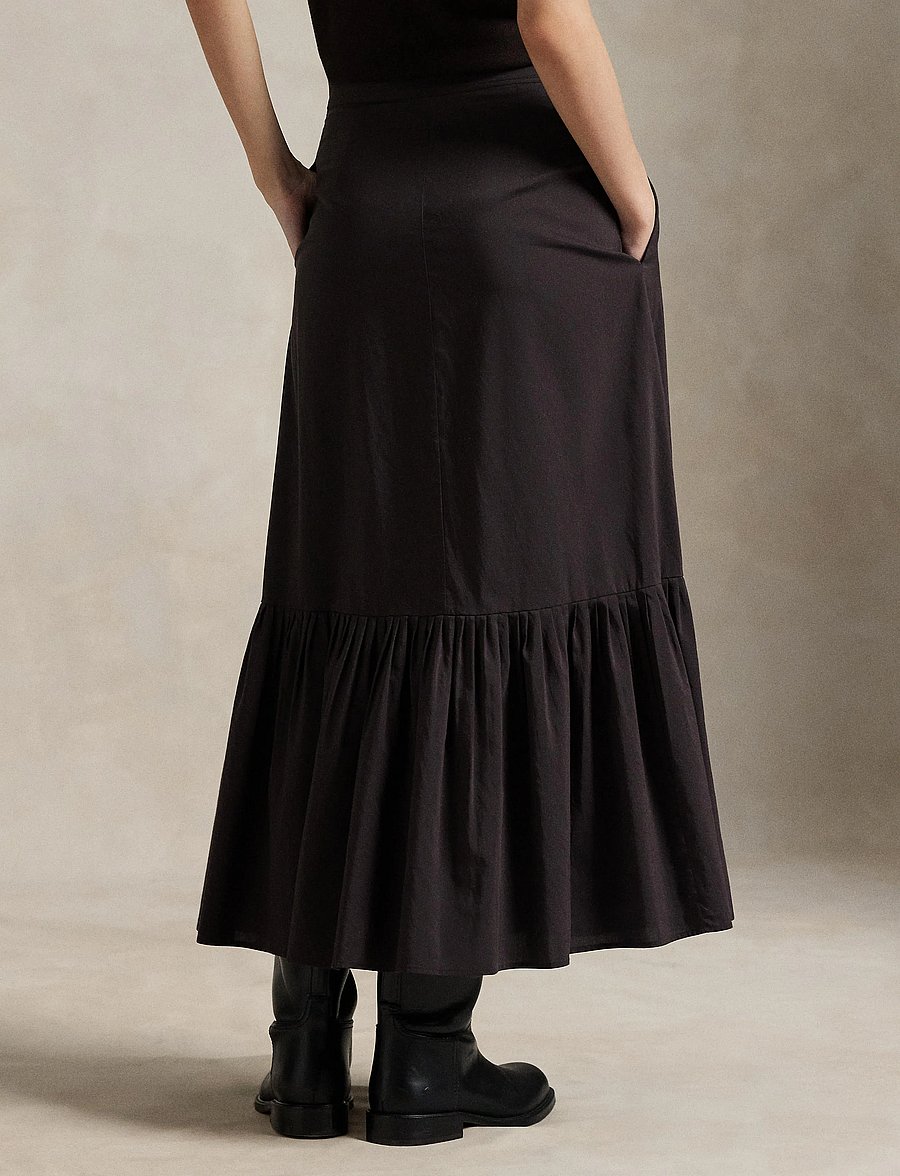 Polo Ralph Lauren - Cotton-Silk A-Line Skirt - jupes midi - squire brown x - 2