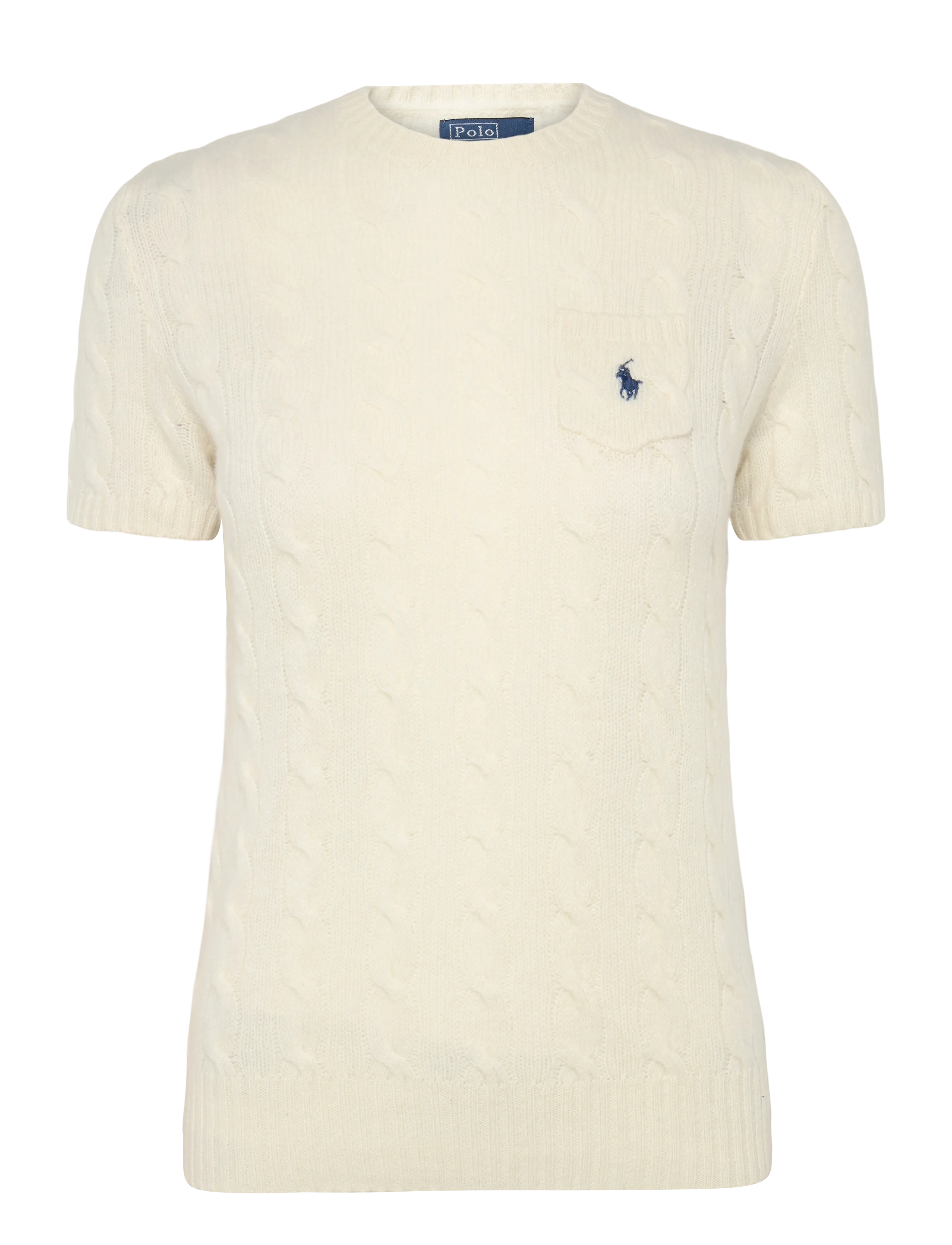Polo Ralph Lauren Cable Wool-Cashmere Short-Sleeve Sweater - Cashmere - AUTHENTIC CREAM / cream