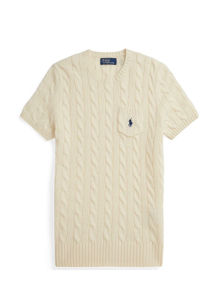 Polo Ralph Lauren - Cable Wool-Cashmere Short-Sleeve Sweater - authentic cream - 1