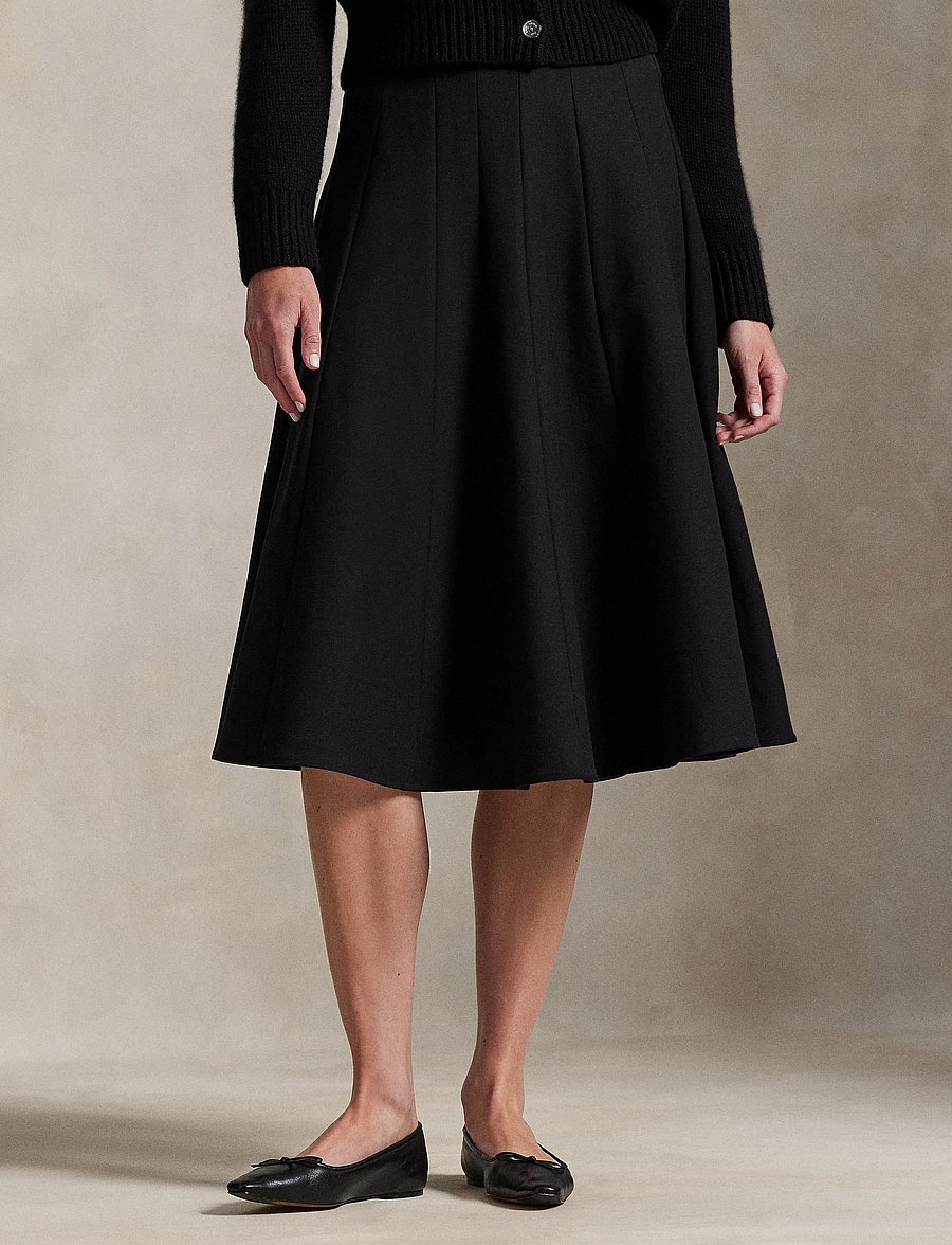 Polo Ralph Lauren - Gabardine A-Line Skirt - midi-röcke - polo black - 0