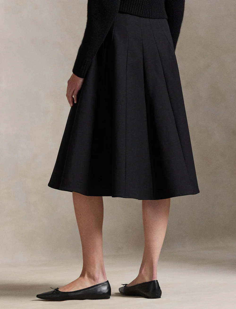 Polo Ralph Lauren - STRTCH CTN DBL CLTH-WVN-SKIRT - midi skjørt - polo black - 2