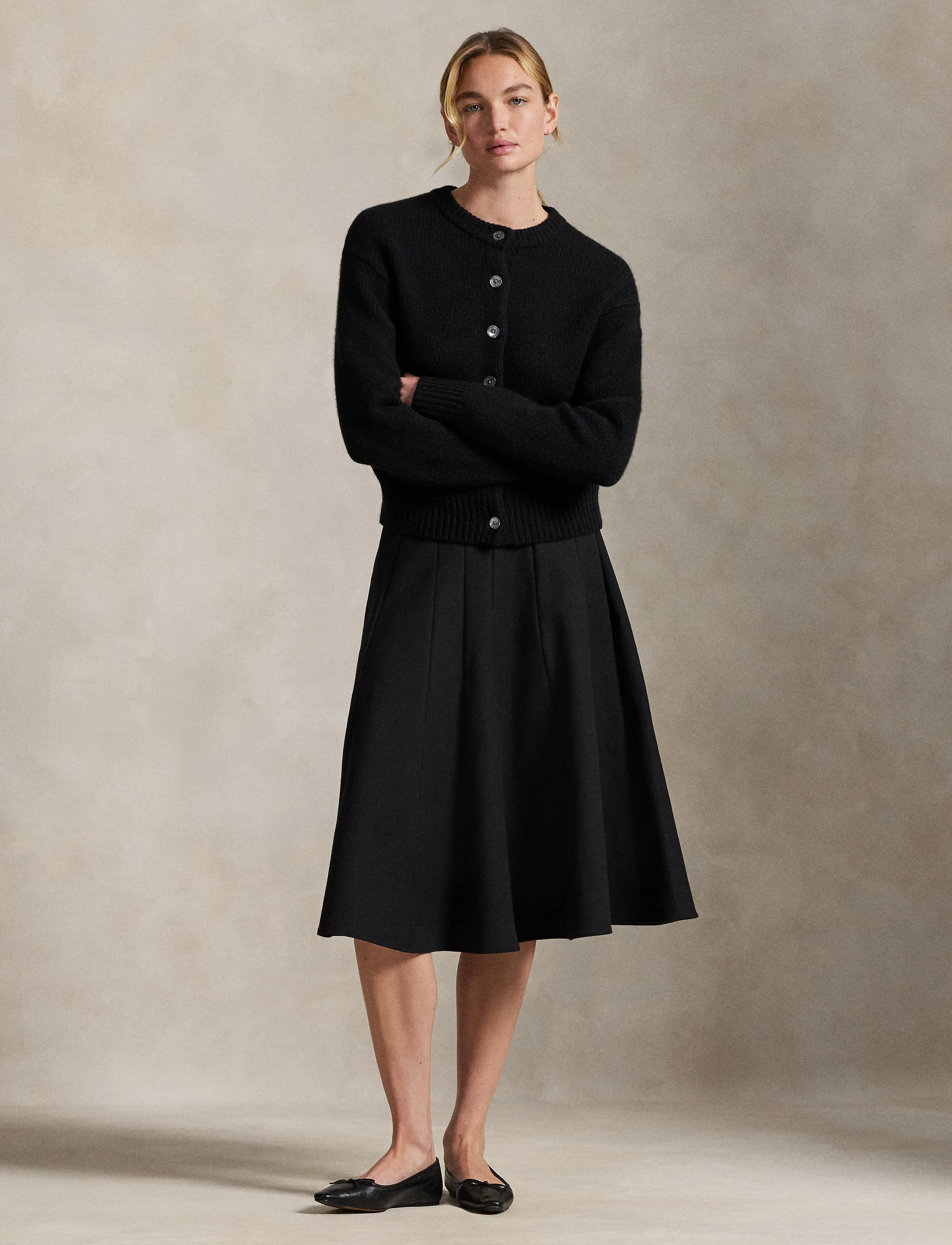 Polo Ralph Lauren - Gabardine A-Line Skirt - jupes midi - polo black - 3