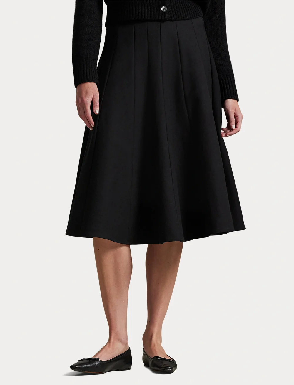 Polo Ralph Lauren - STRTCH CTN DBL CLTH-WVN-SKIRT - midi skjørt - polo black - 5