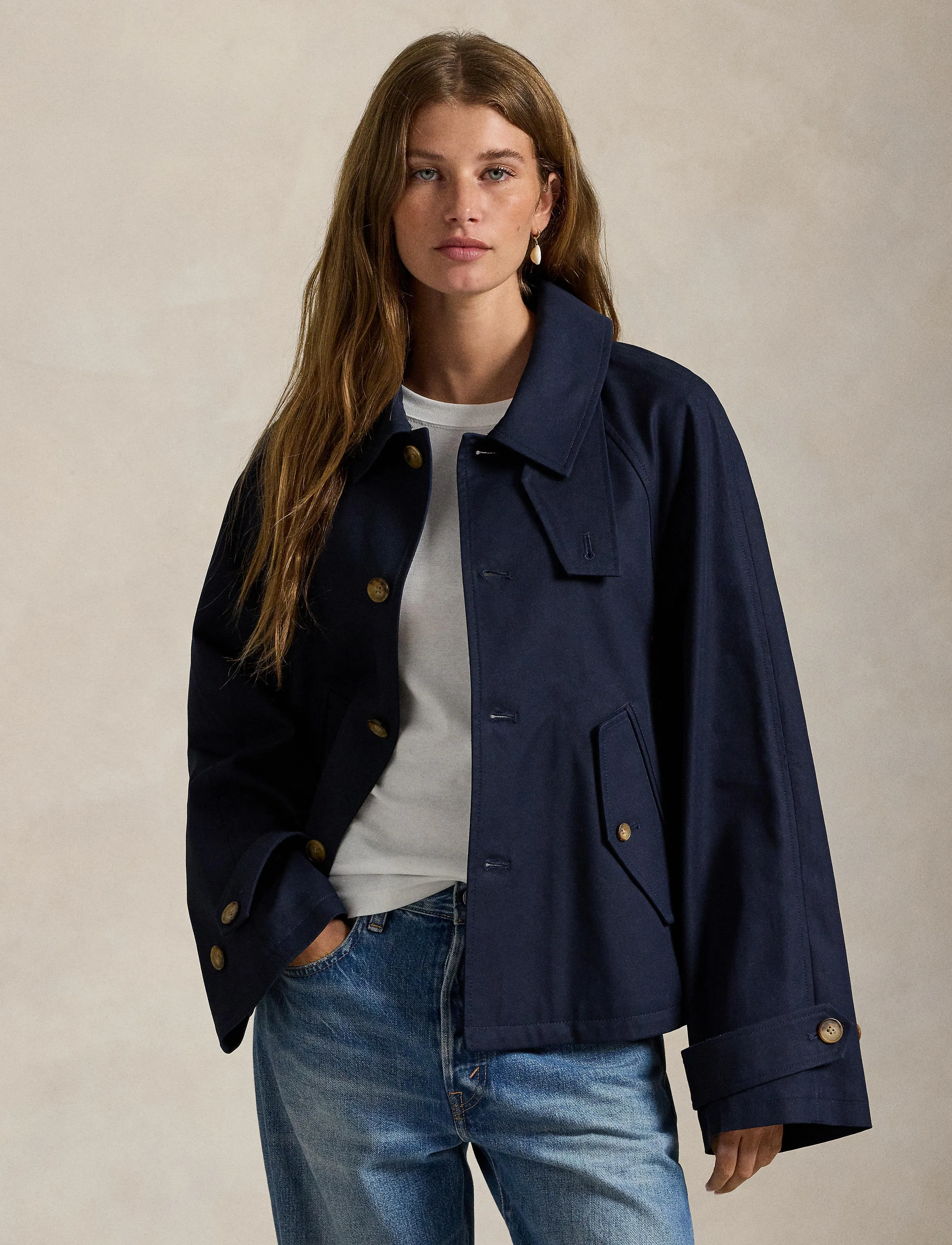 Polo Ralph Lauren Cotton Twill Jacket - Light Jackets - LAUREN NAVY / navy