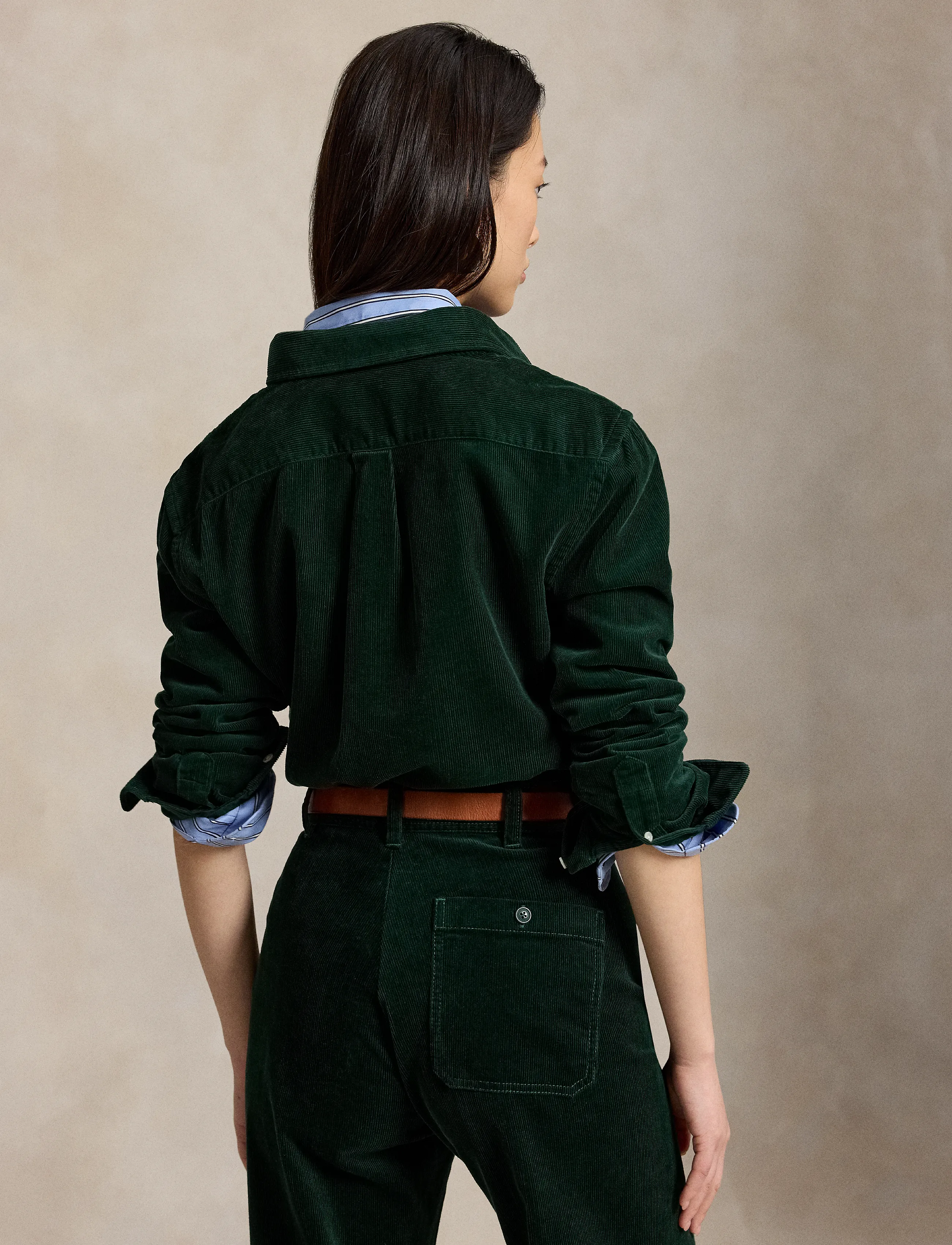 Polo Ralph Lauren - Classic Fit Cotton Corduroy Shirt - långärmade skjortor - dark green - 3