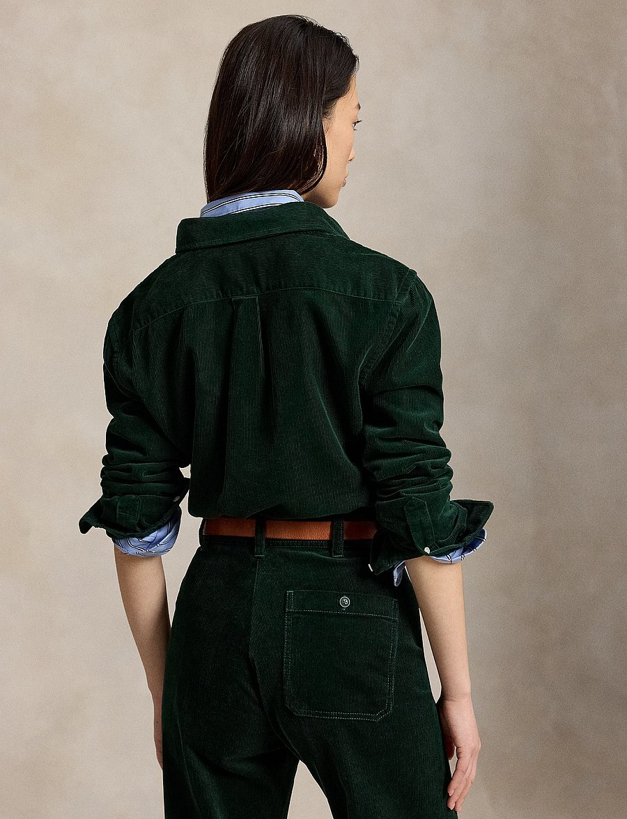 Polo Ralph Lauren - Classic Fit Cotton Corduroy Shirt - långärmade skjortor - dark green - 3