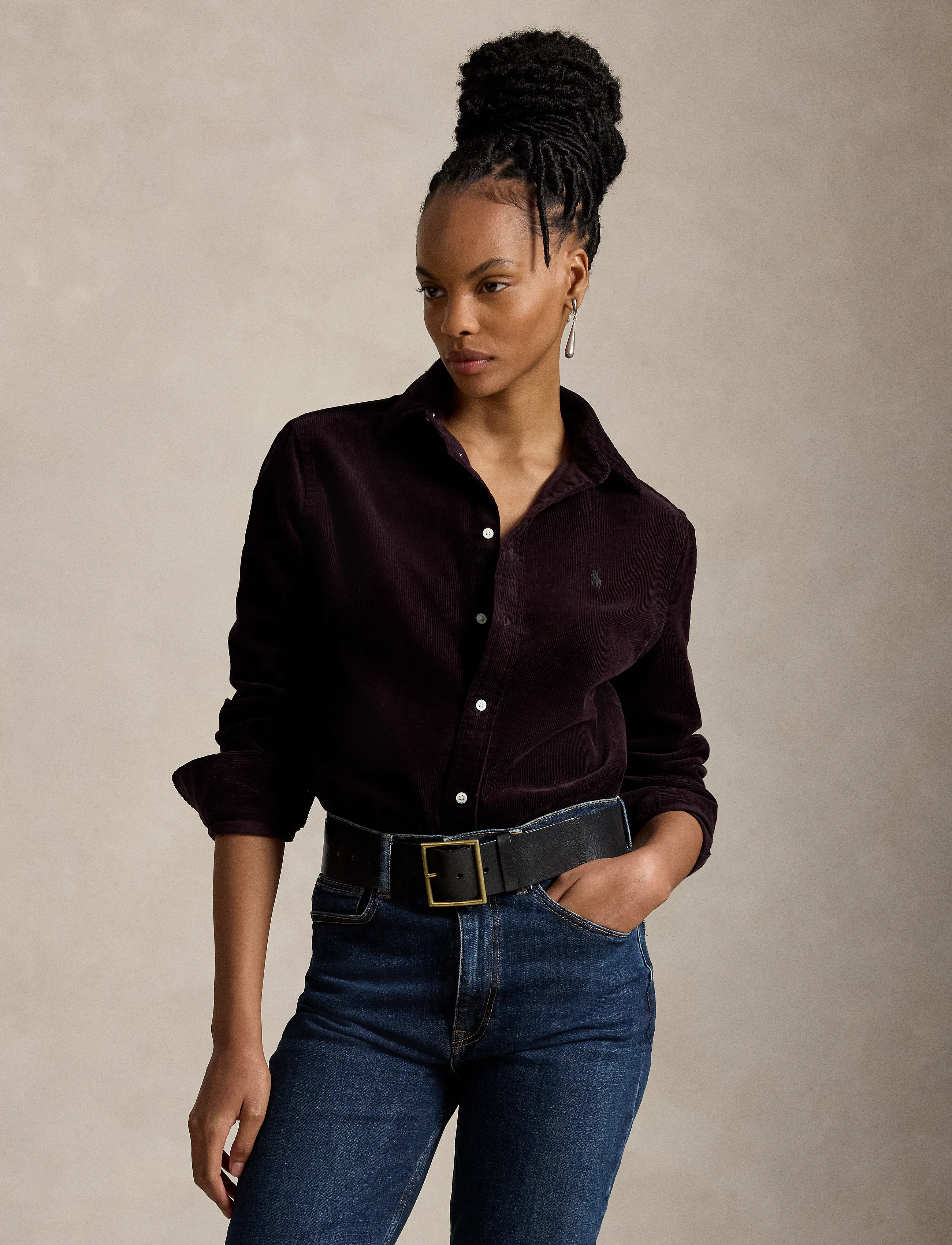 Polo Ralph Lauren - Classic Fit Cotton Corduroy Shirt - langärmlige hemden - midnight merlot - 2