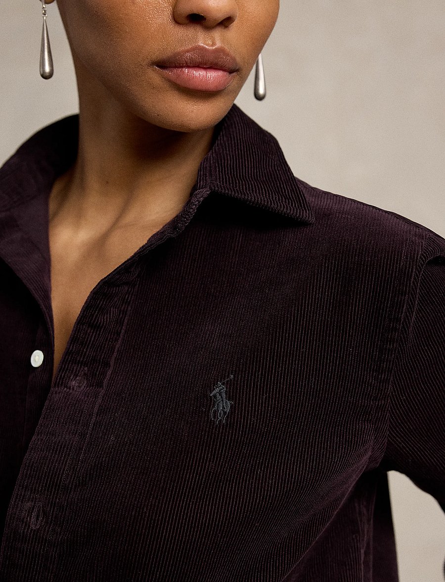 Polo Ralph Lauren - Classic Fit Cotton Corduroy Shirt - long-sleeved shirts - midnight merlot - 4