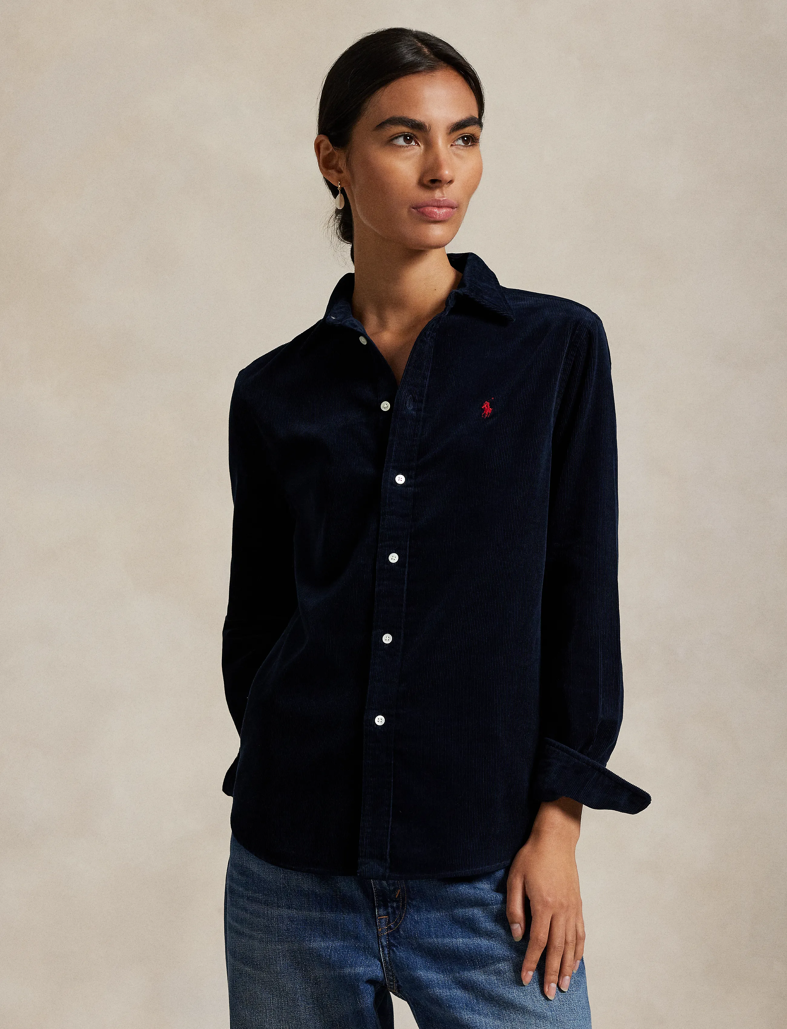 Polo Ralph Lauren - Classic Fit Cotton Corduroy Shirt - långärmade skjortor - navy - 2