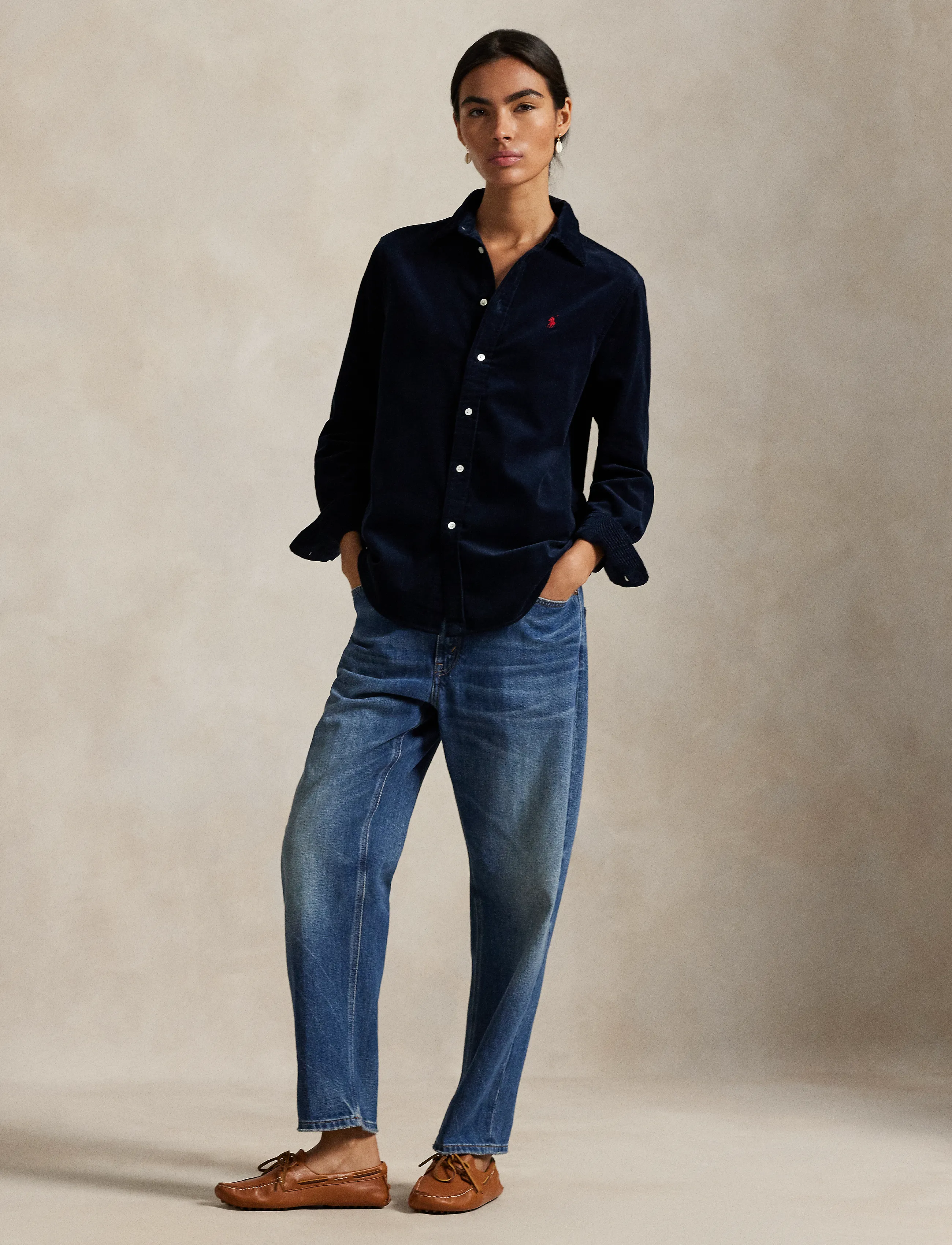 Polo Ralph Lauren - Classic Fit Cotton Corduroy Shirt - långärmade skjortor - navy - 3