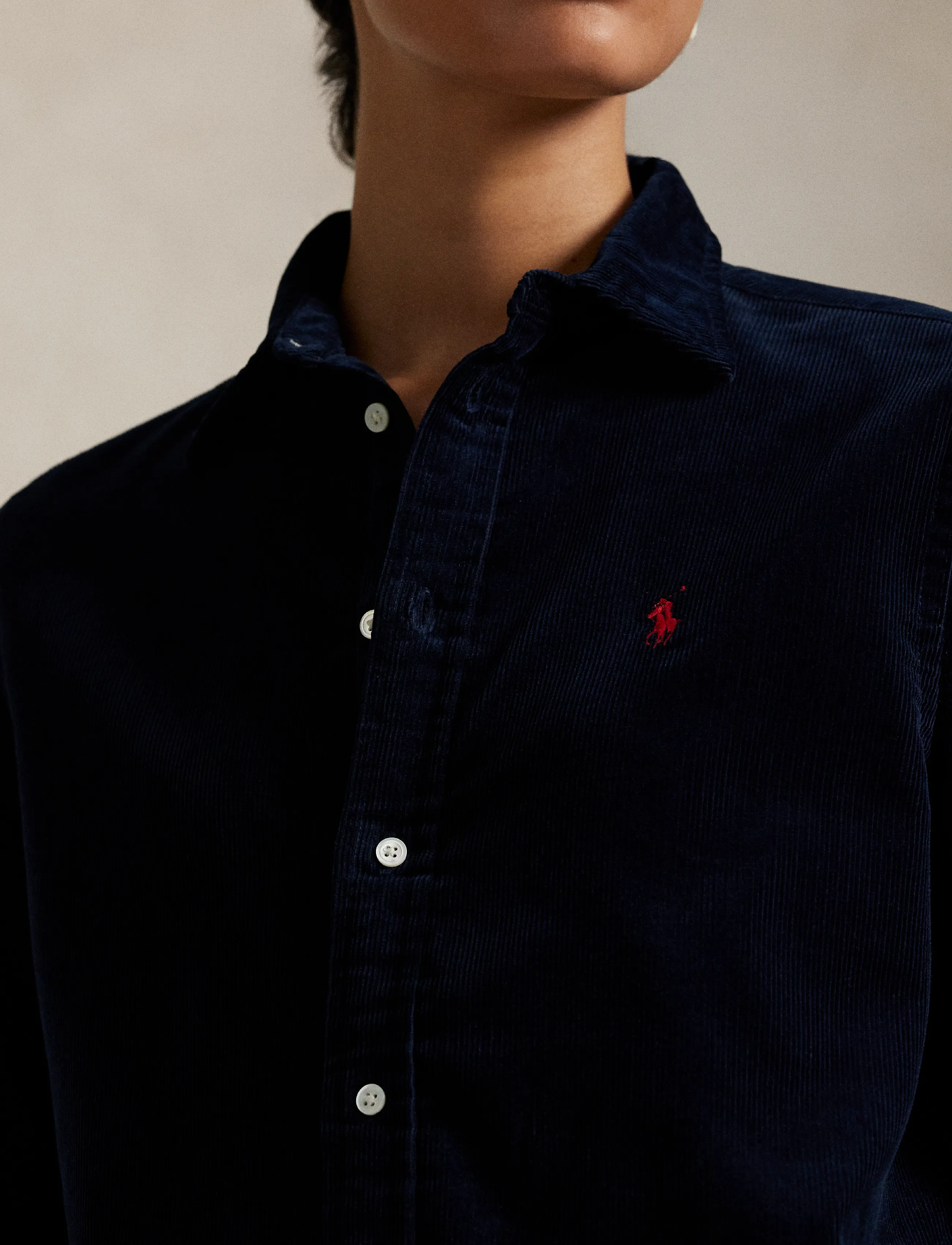 Polo Ralph Lauren - Classic Fit Cotton Corduroy Shirt - långärmade skjortor - navy - 4