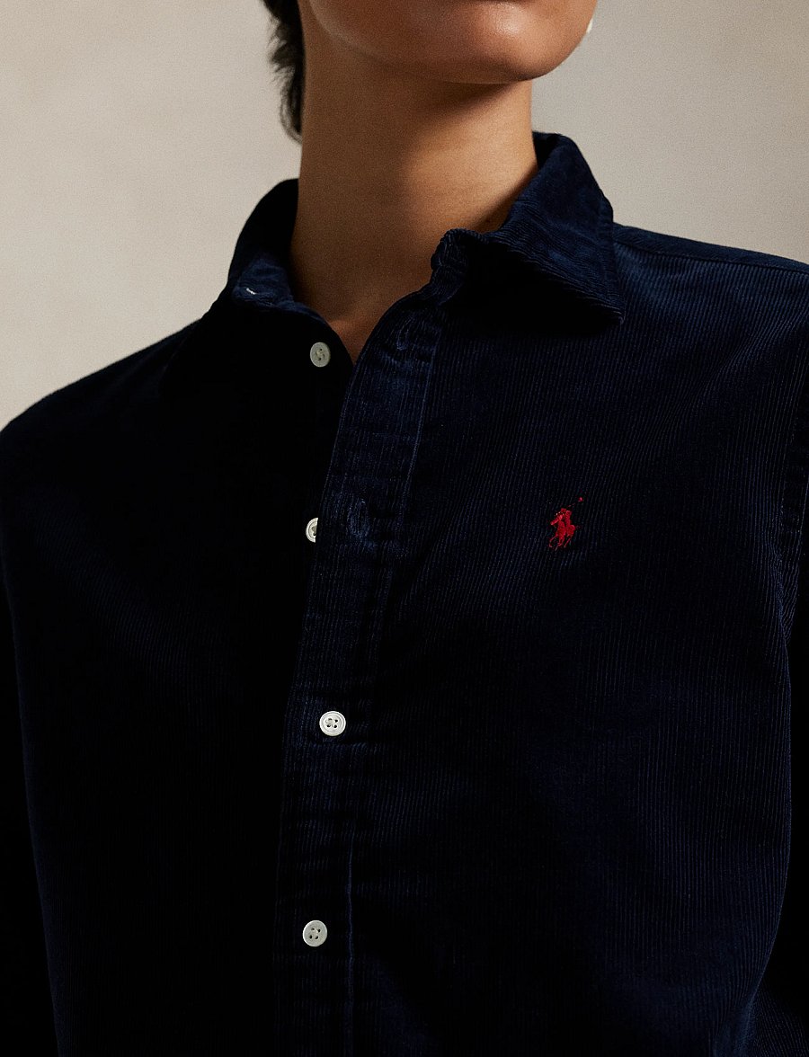 Polo Ralph Lauren - Classic Fit Cotton Corduroy Shirt - långärmade skjortor - navy - 4