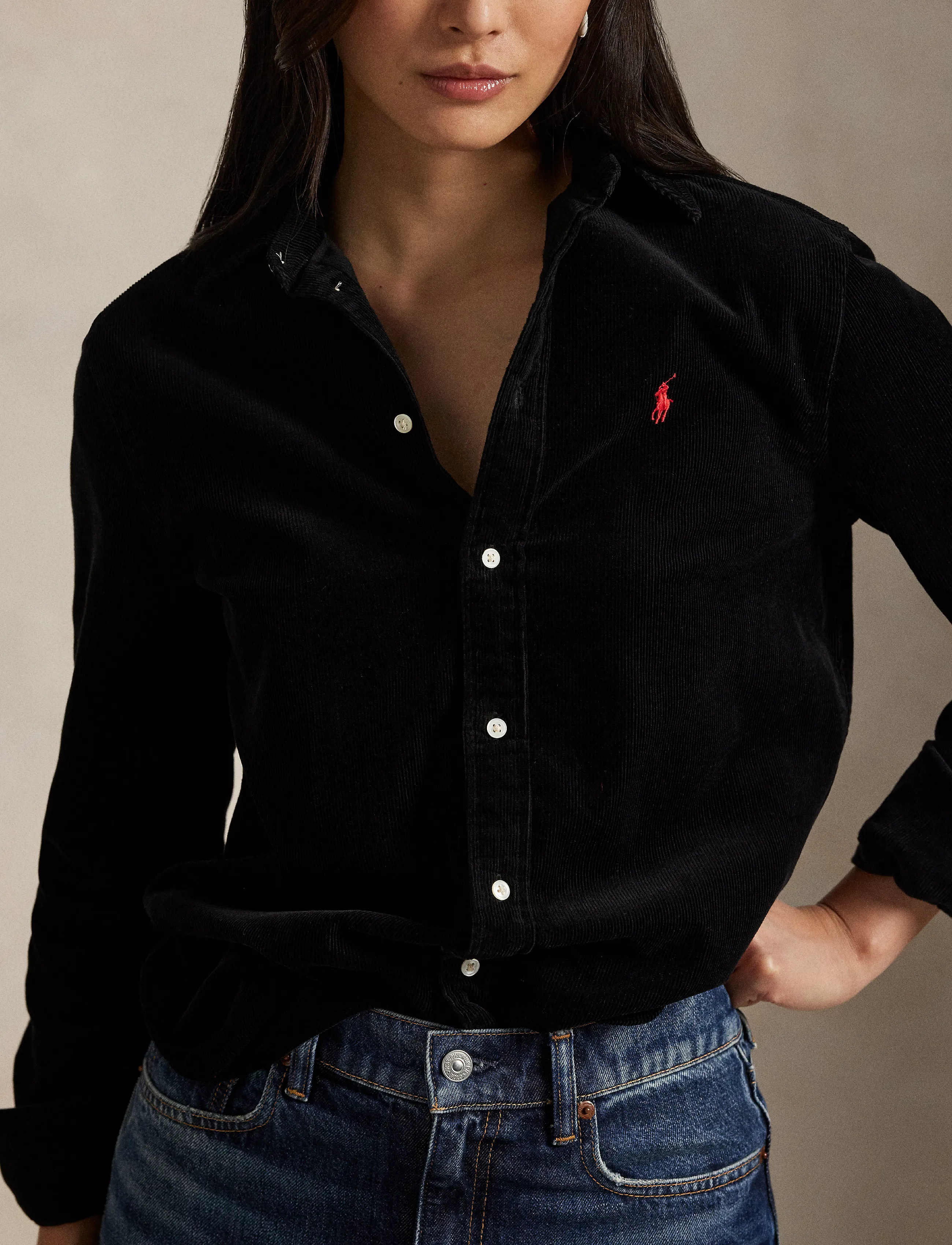 Polo Ralph Lauren - Classic Fit Cotton Corduroy Shirt - langärmlige hemden - polo black - 2