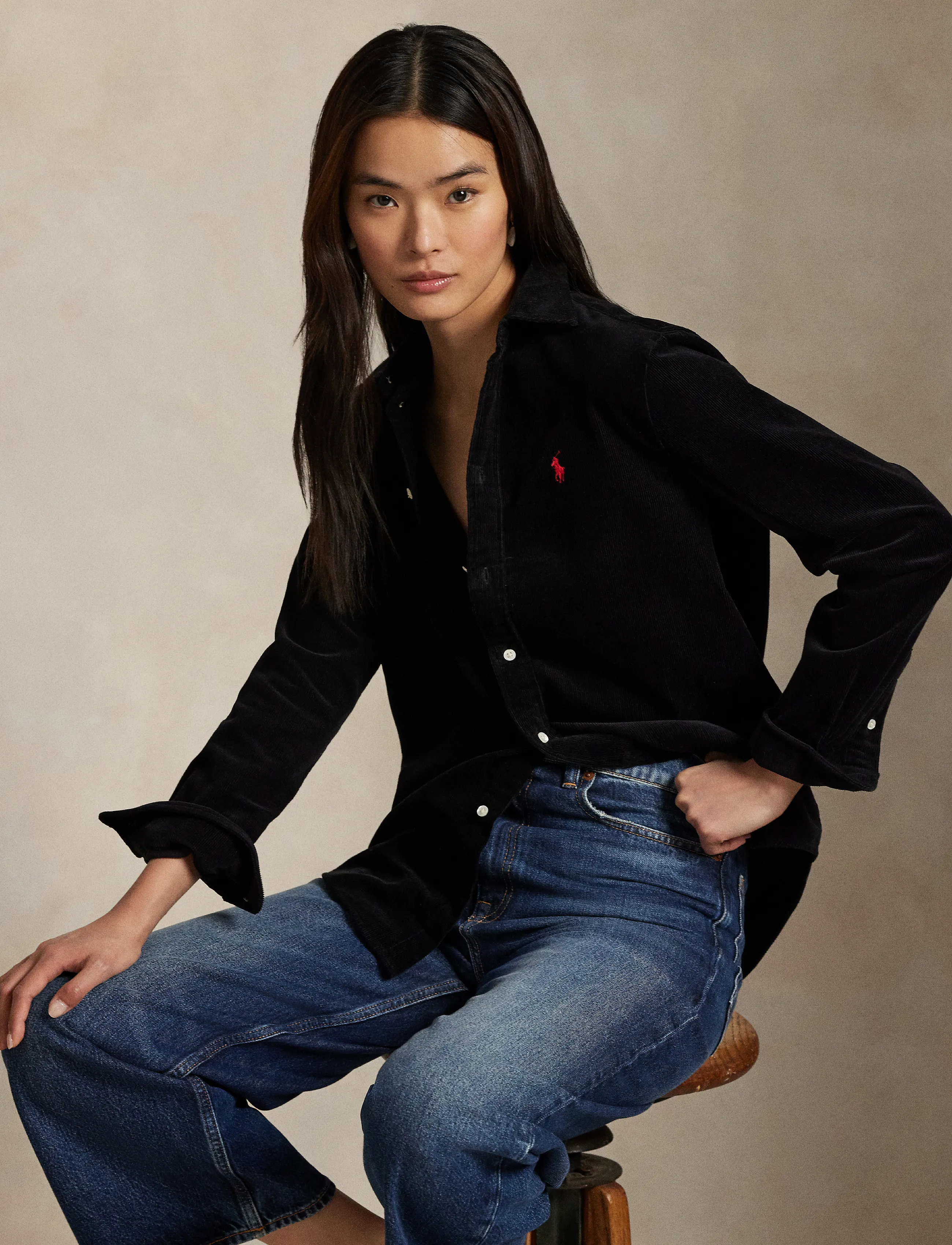 Polo Ralph Lauren - Classic Fit Cotton Corduroy Shirt - langärmlige hemden - polo black - 4