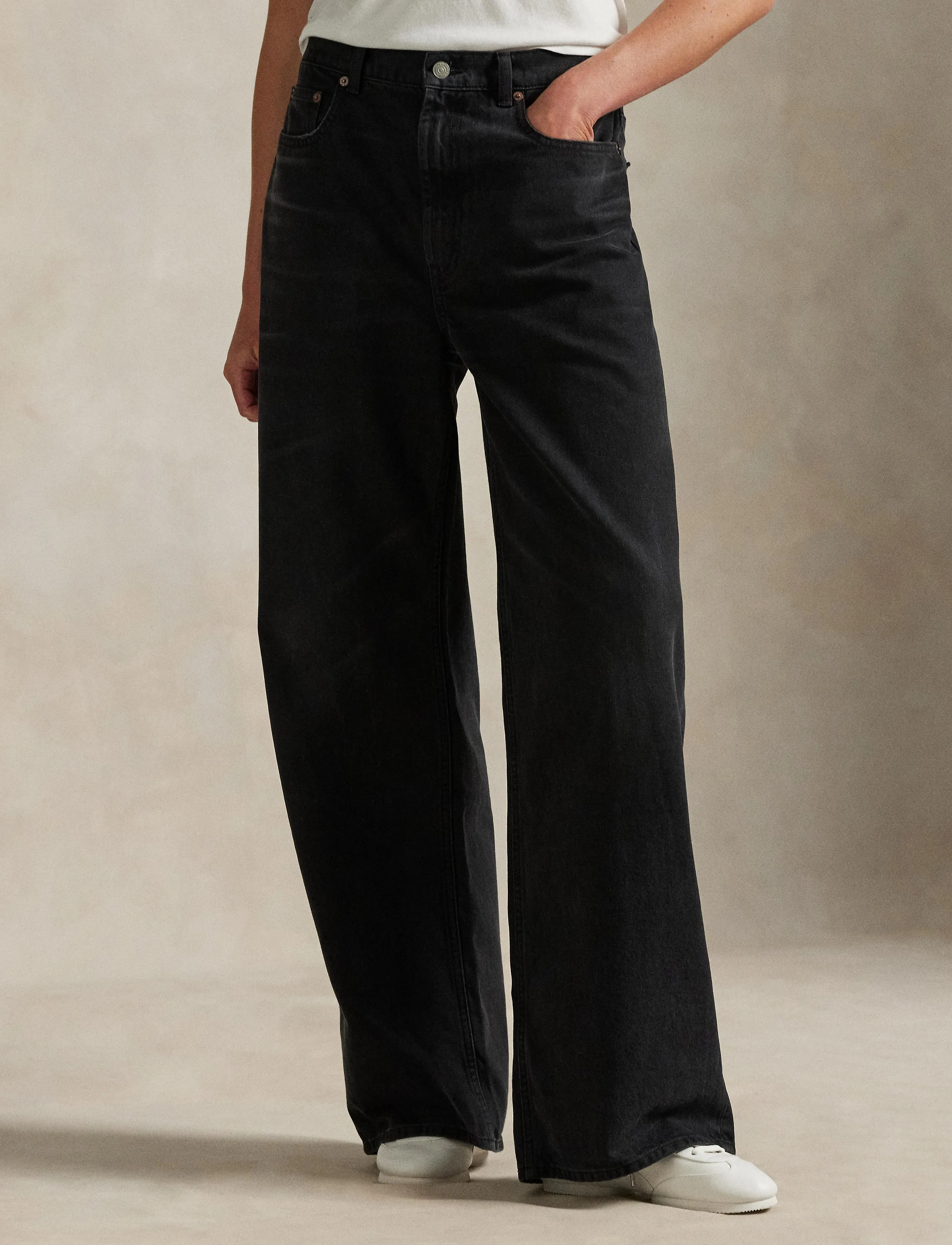 Polo Ralph Lauren Relaxed Wide-Leg Jean, 31, Jeans, Schwarz - Wide, Frauen