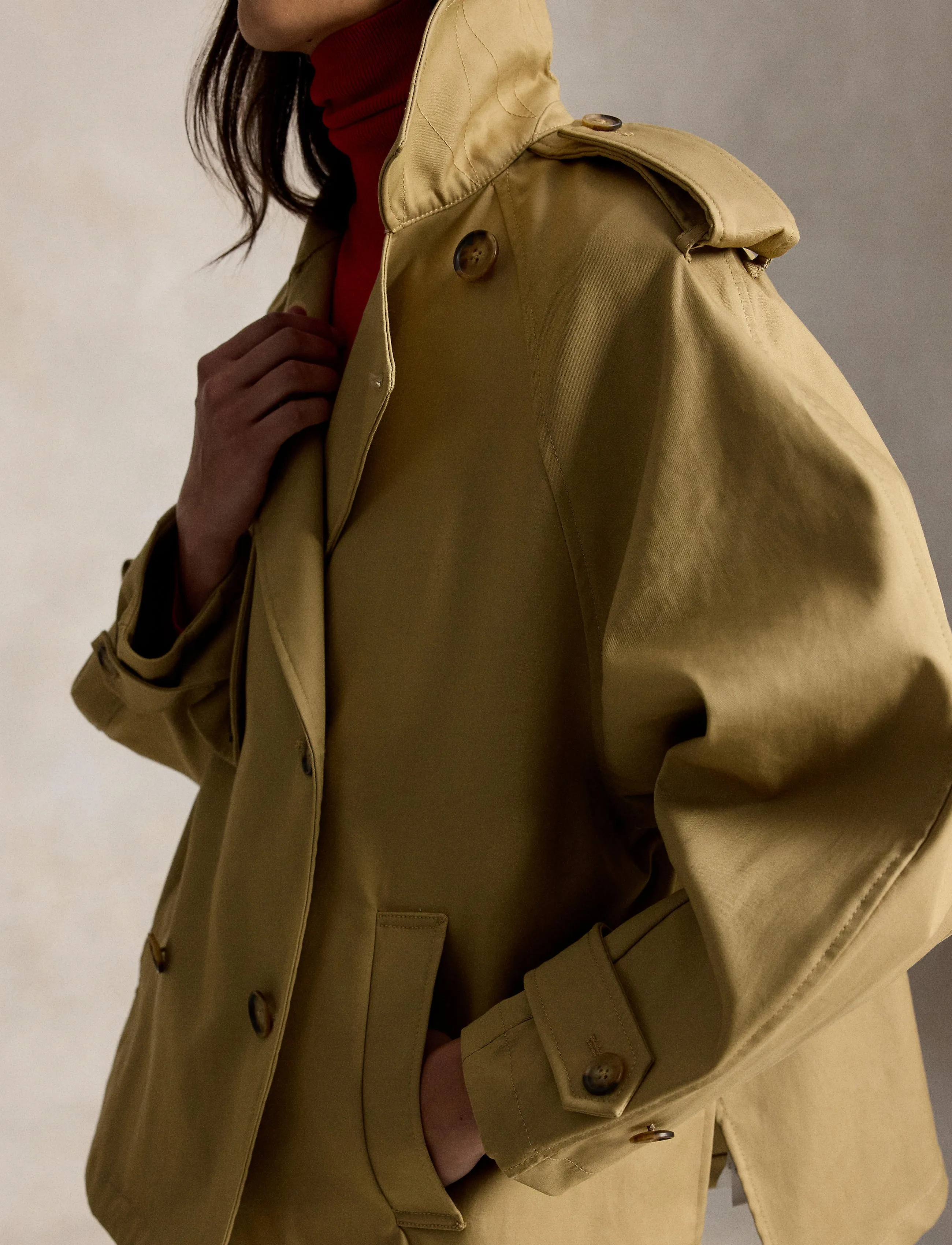 Polo Ralph Lauren Cotton Twill Balloon Trench Coat kappor & rockar dam – bild 4