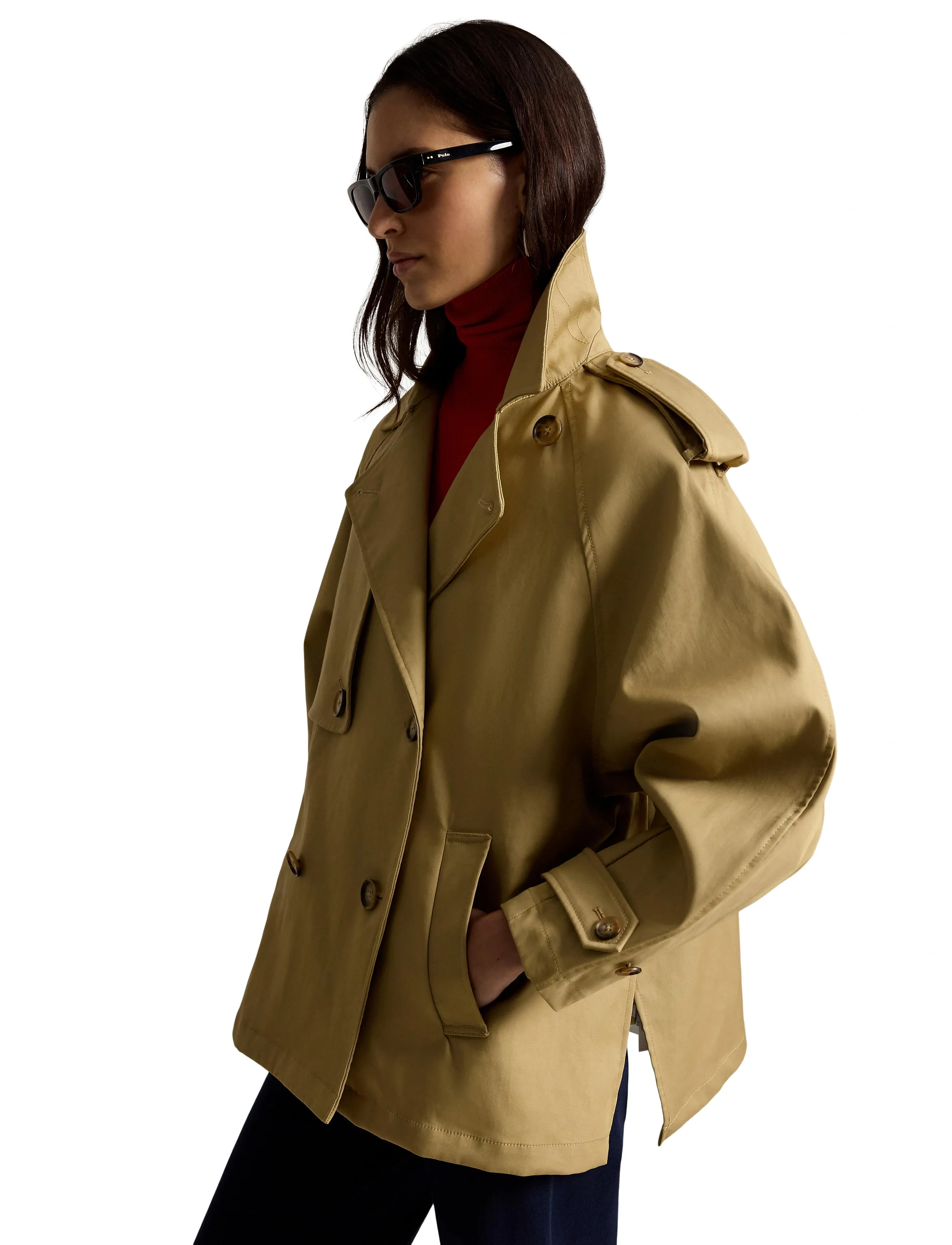 Polo Ralph Lauren Cotton Twill Balloon Trench Coat kappor & rockar dam – bild 6