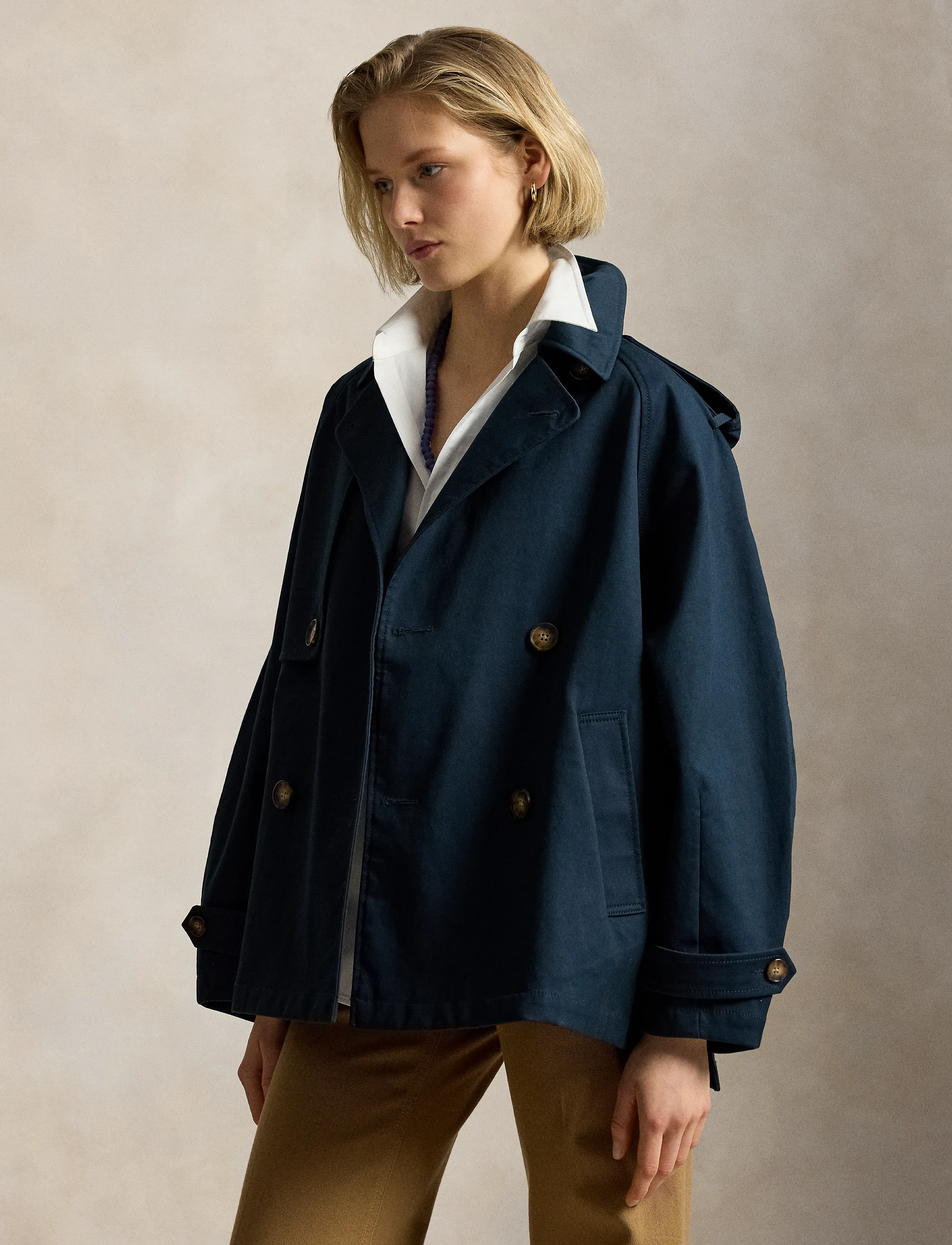 Polo Ralph Lauren Cotton Twill Balloon Trench Coat - Vaatteet - RL NAVY / navy