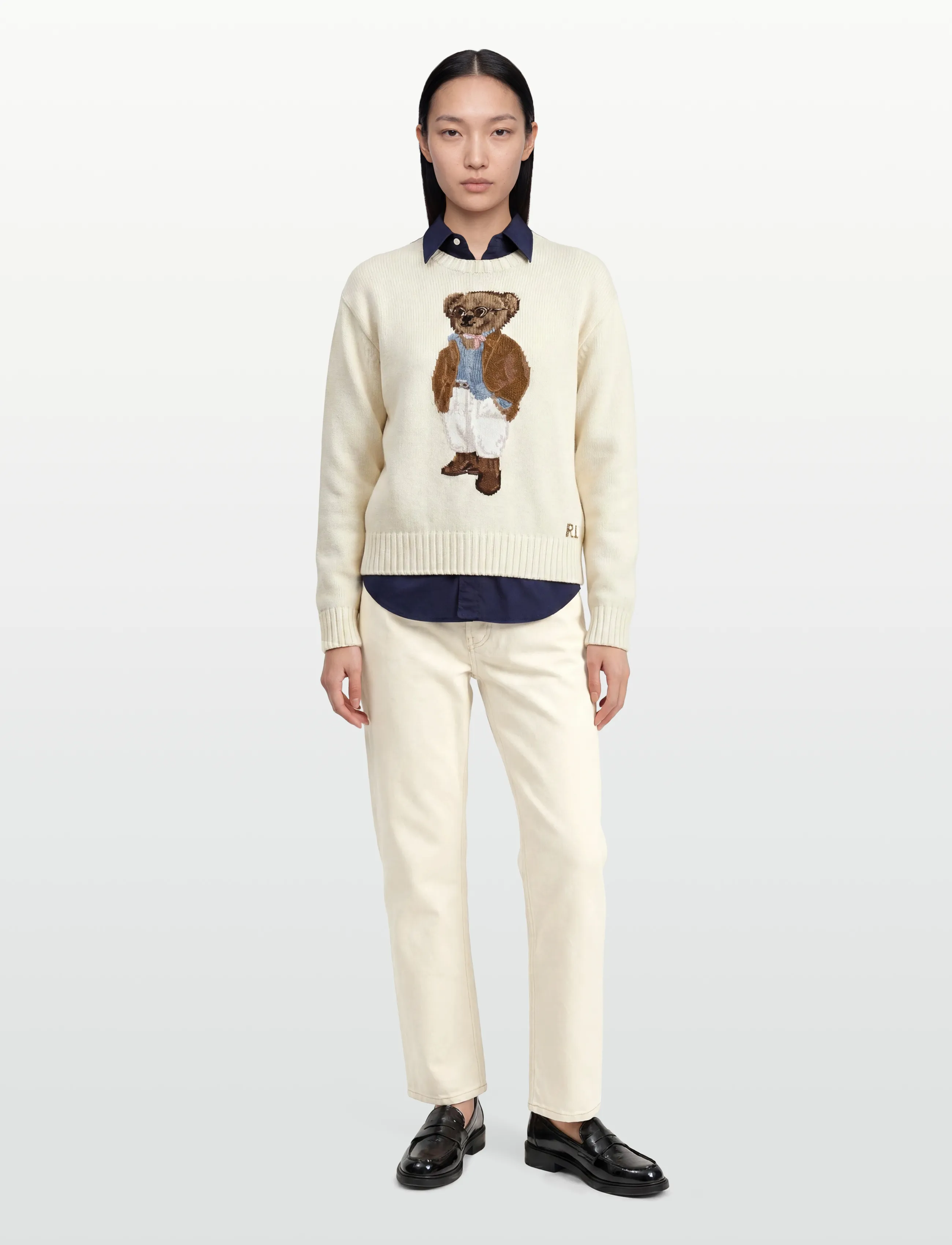 Polo Ralph Lauren Relaxed Tapered Jean, 29, Cream, Jeans > Tapered Jeans, Dame